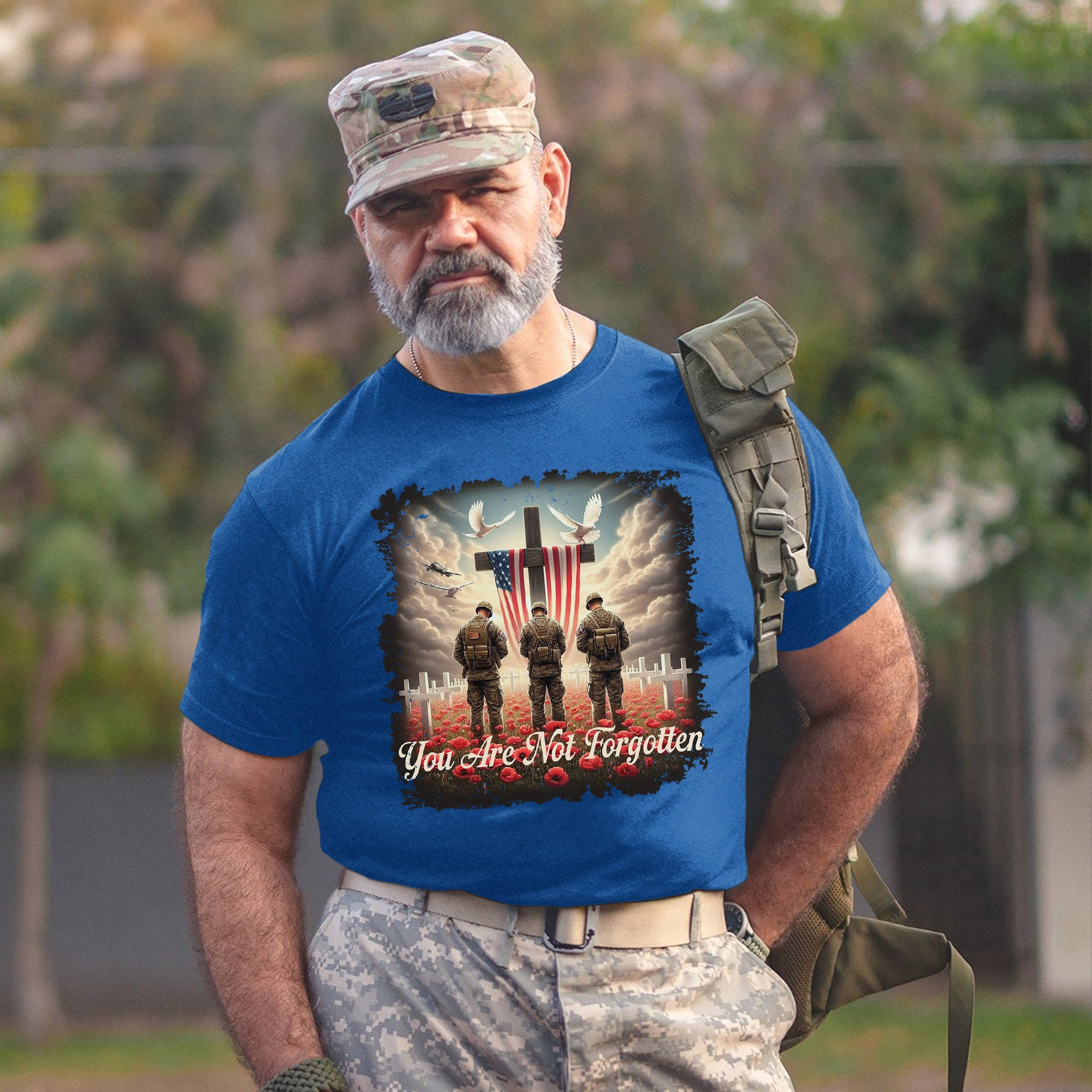 POW MIA Not Forgotten Veteran Memorial Military Tribute T-Shirt