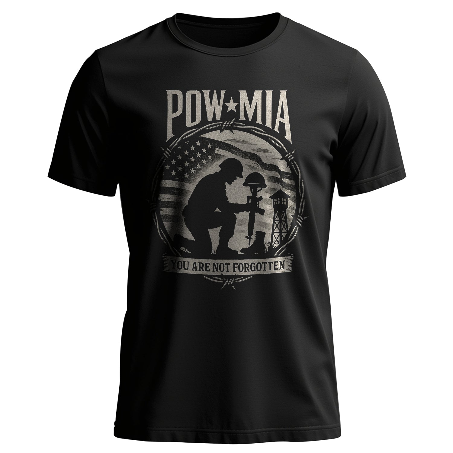 POW MIA T-Shirt, Veteran Tribute Tee, T-Shirt