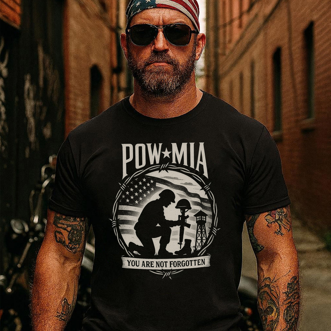 POW MIA T-Shirt, Veteran Tribute Tee, Patriotic Flag Shirt, Military Remembrance T-Shirt