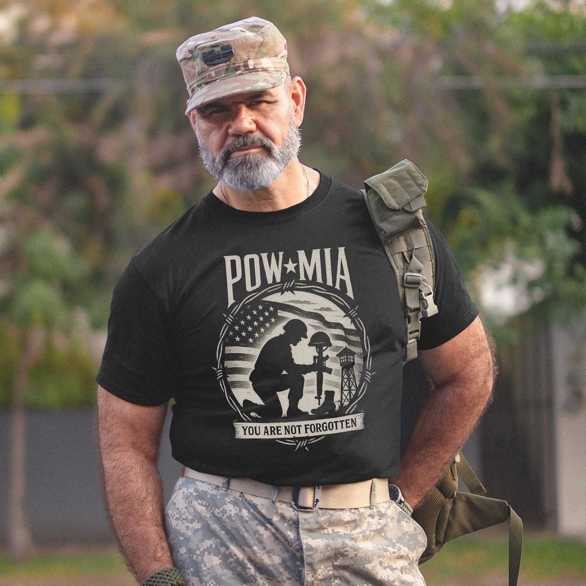 POW MIA T-Shirt, Veteran Tribute Tee, Patriotic Flag Shirt, Military Remembrance T-Shirt