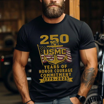 Years of Honor Courage Commitment Patriotic US Military Veteran Honoring Service and Sacrifice T-Shirt