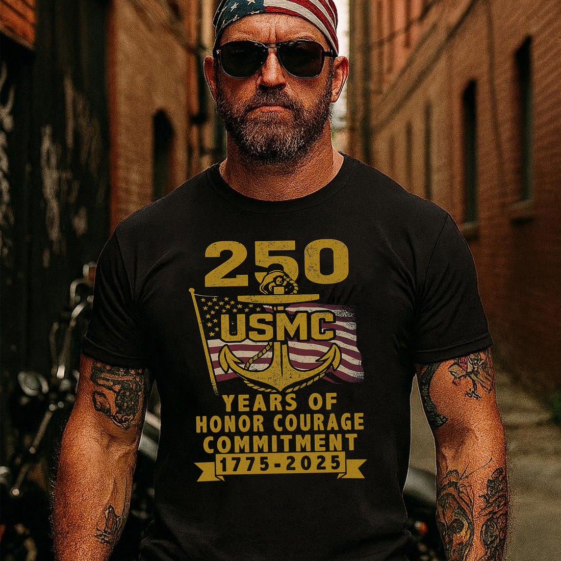 Years of Honor Courage Commitment Patriotic US Military Veteran Honoring Service and Sacrifice T-Shirt
