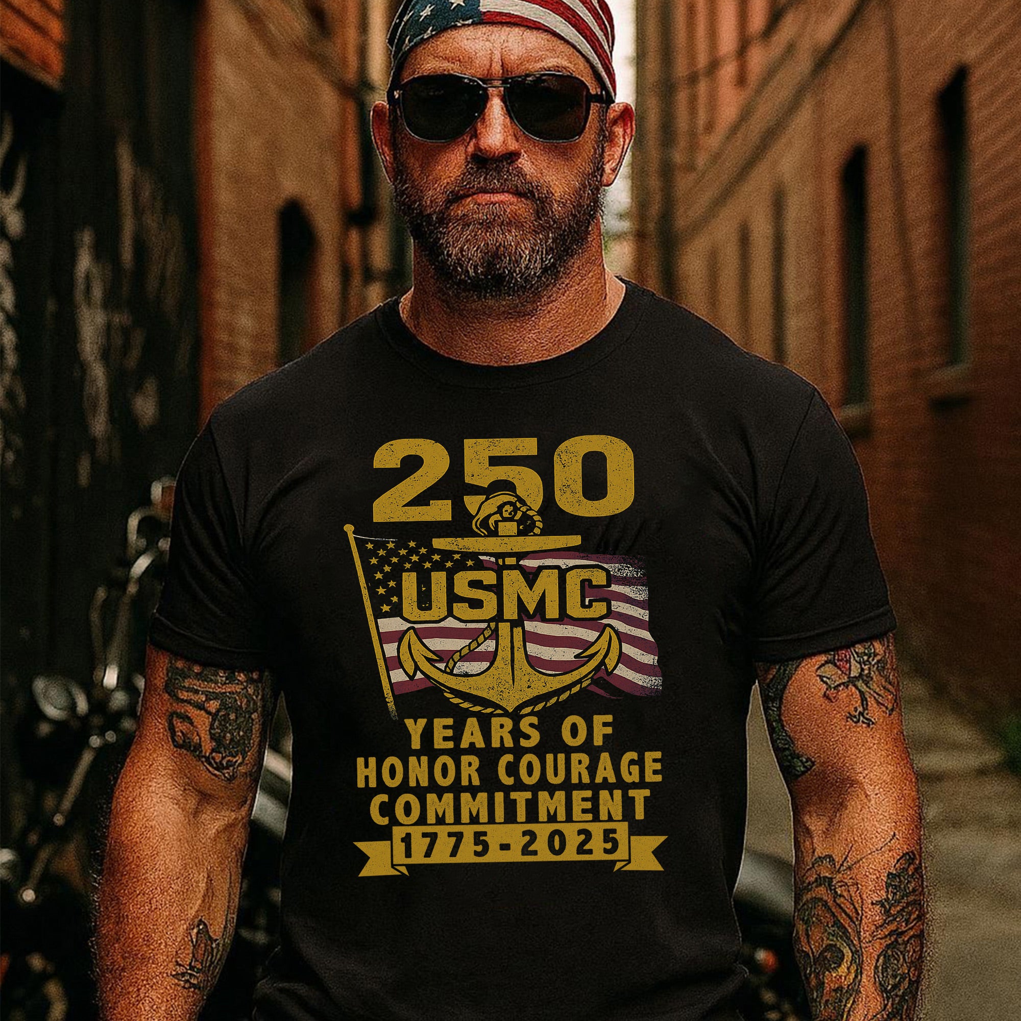Years of Honor Courage Commitment Patriotic US Military Veteran Honoring Service and Sacrifice T-Shirt