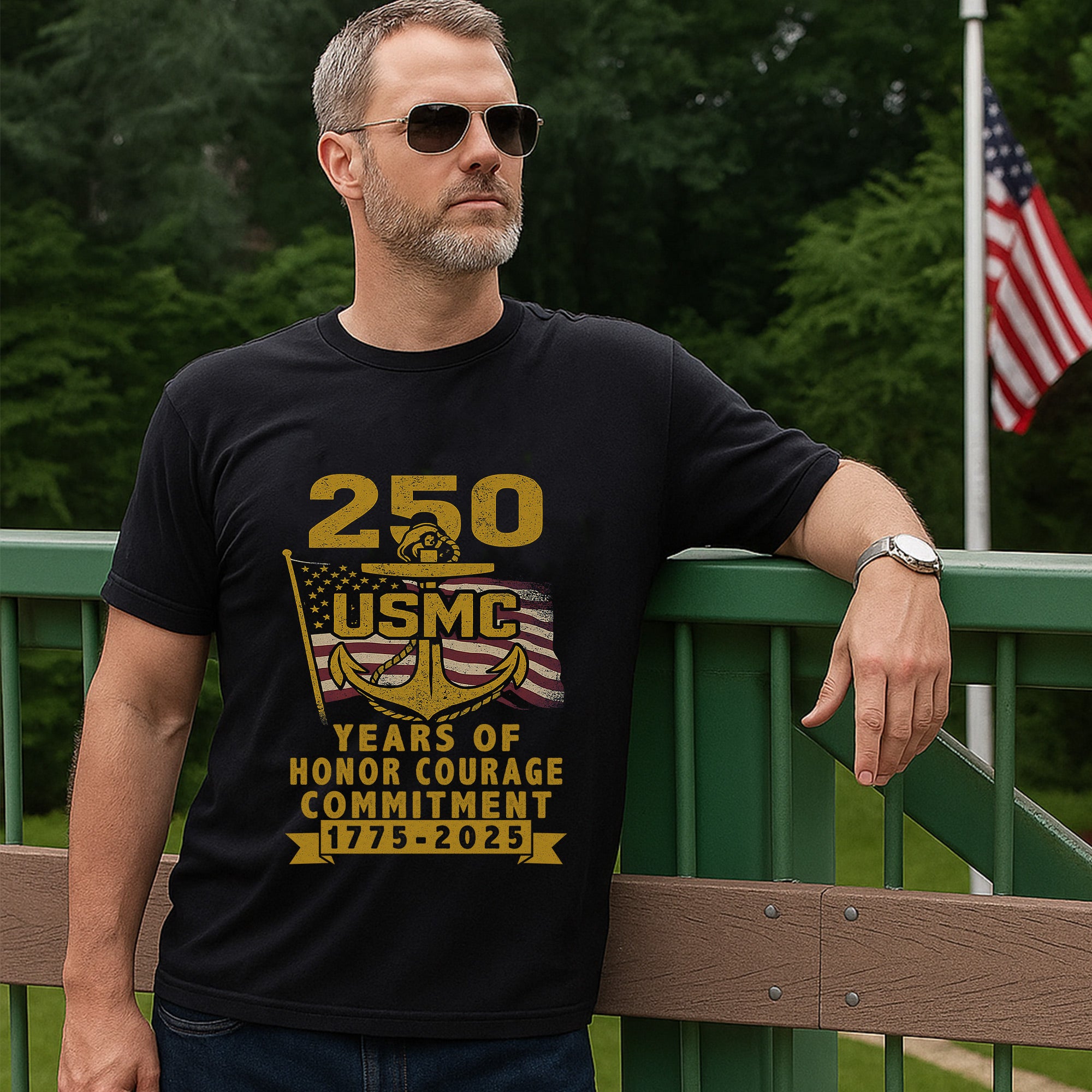 Years of Honor Courage Commitment Patriotic US Military Veteran Honoring Service and Sacrifice T-Shirt