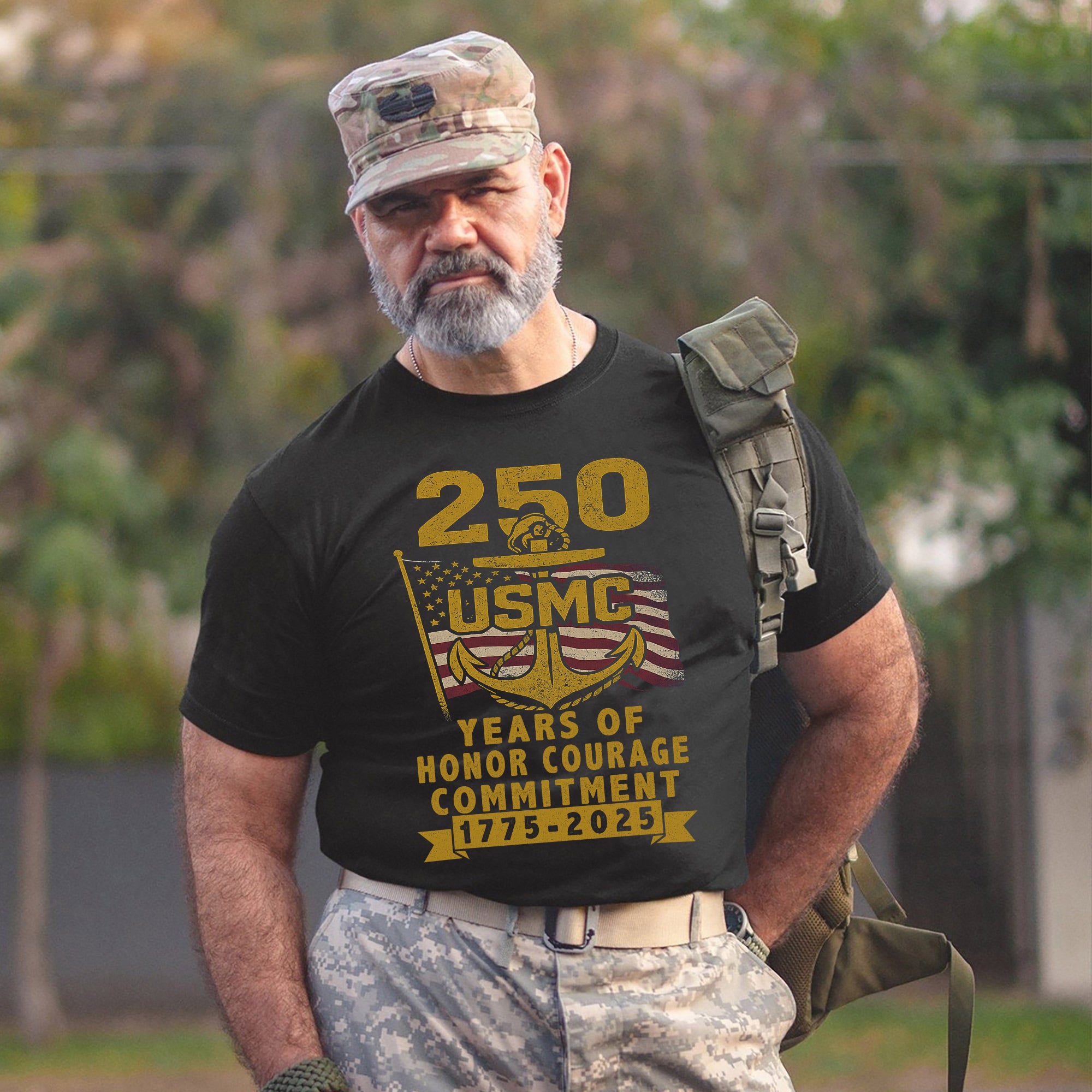 Years of Honor Courage Commitment Patriotic US Military Veteran Honoring Service and Sacrifice T-Shirt