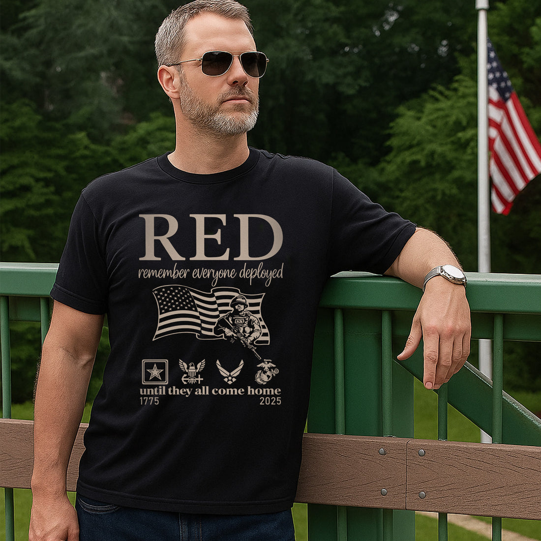 RED Remember Everyone Deployed Until They All Come Home US Military Support Veteran Tribute T-Shirt