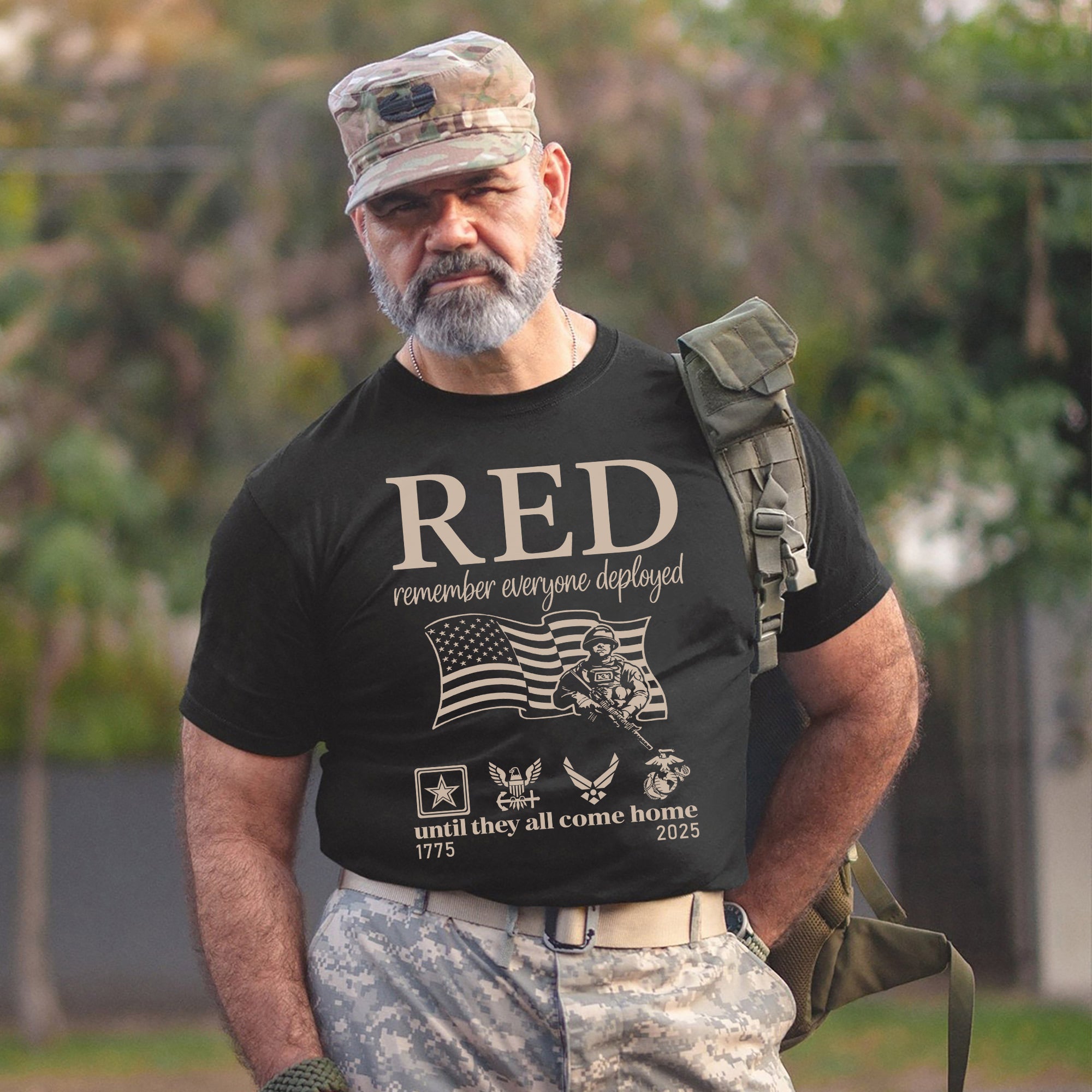 RED Remember Everyone Deployed Until They All Come Home US Military Support Veteran Tribute T-Shirt