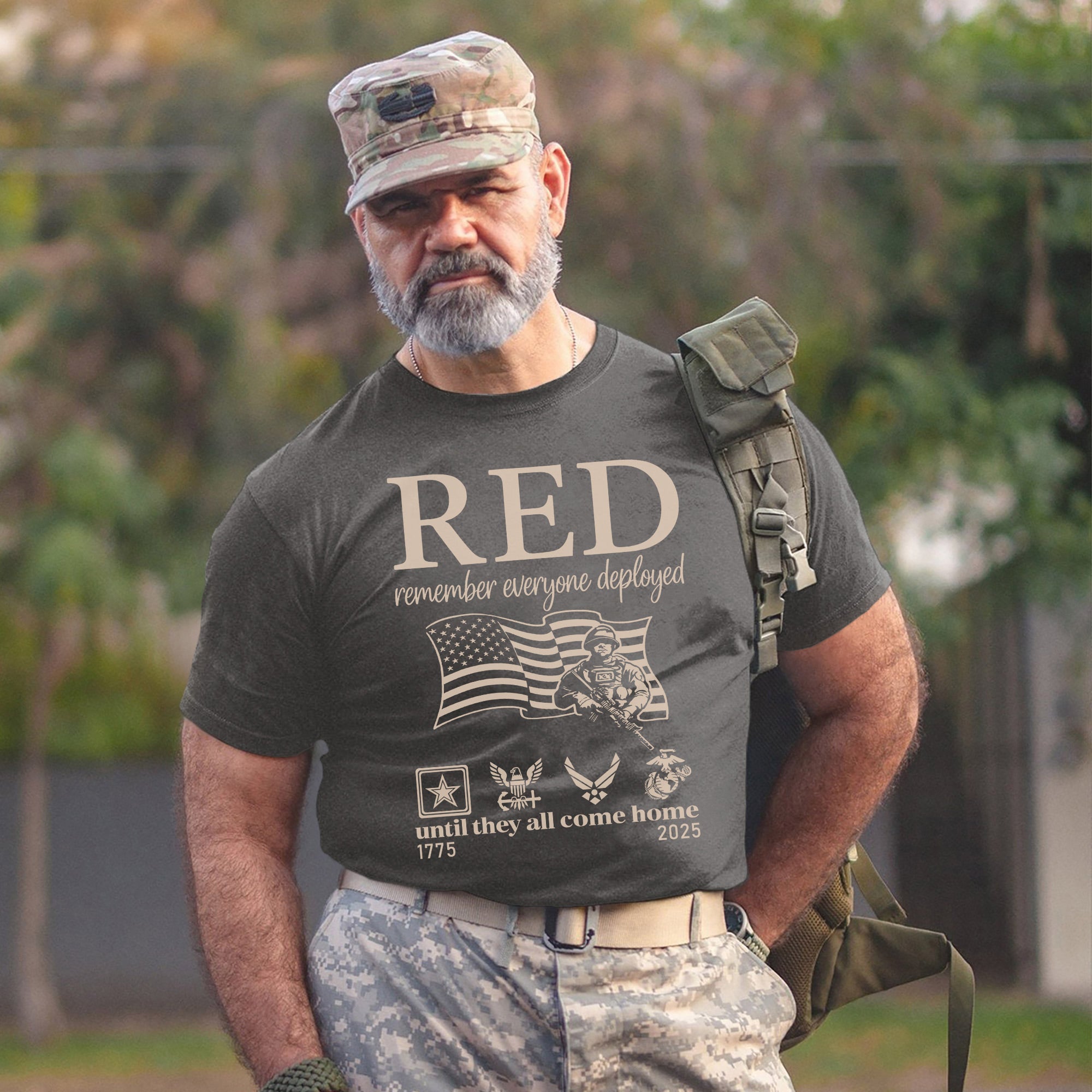 RED Remember Everyone Deployed Until They All Come Home US Military Support Veteran Tribute T-Shirt