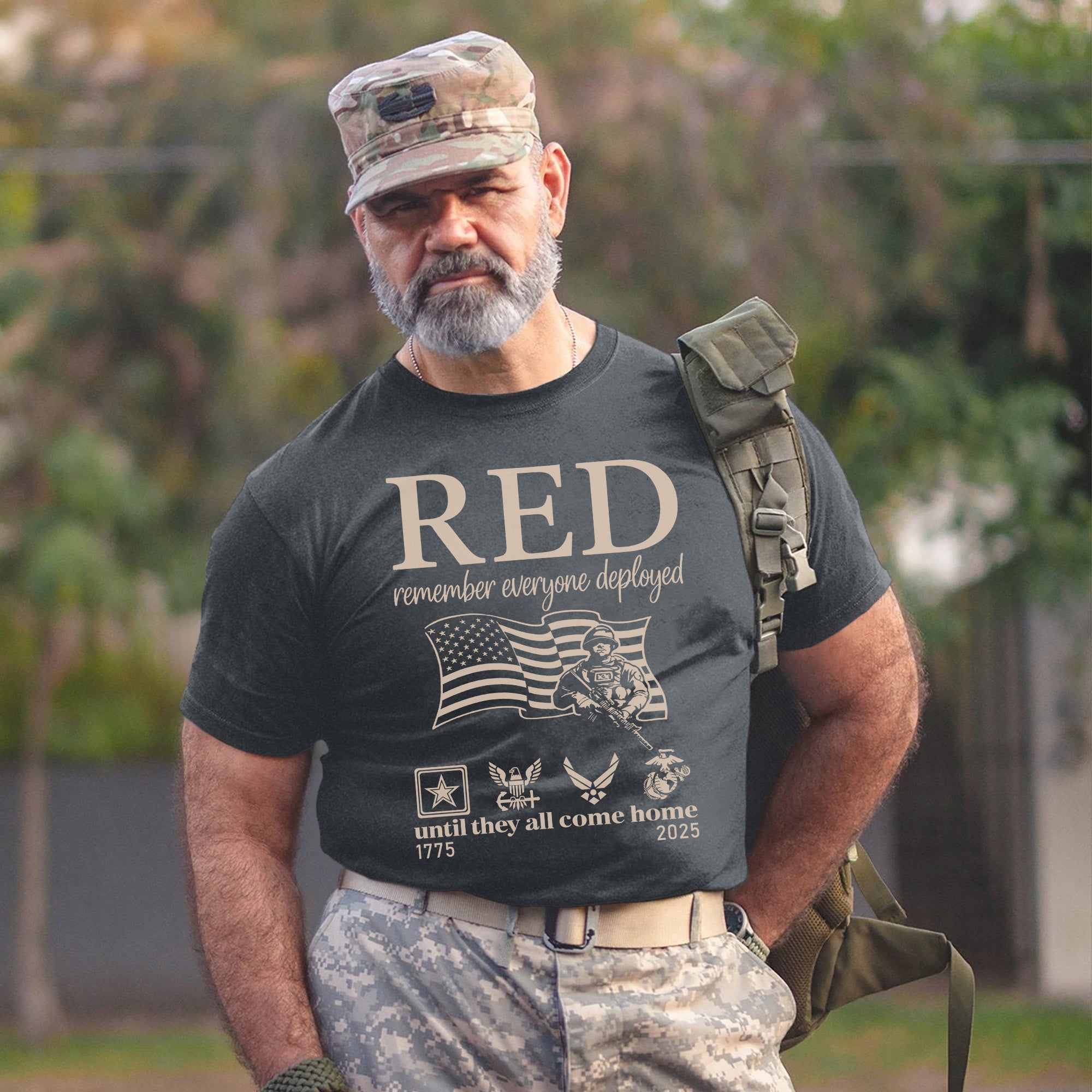 RED Remember Everyone Deployed Until They All Come Home US Military Support Veteran Tribute T-Shirt