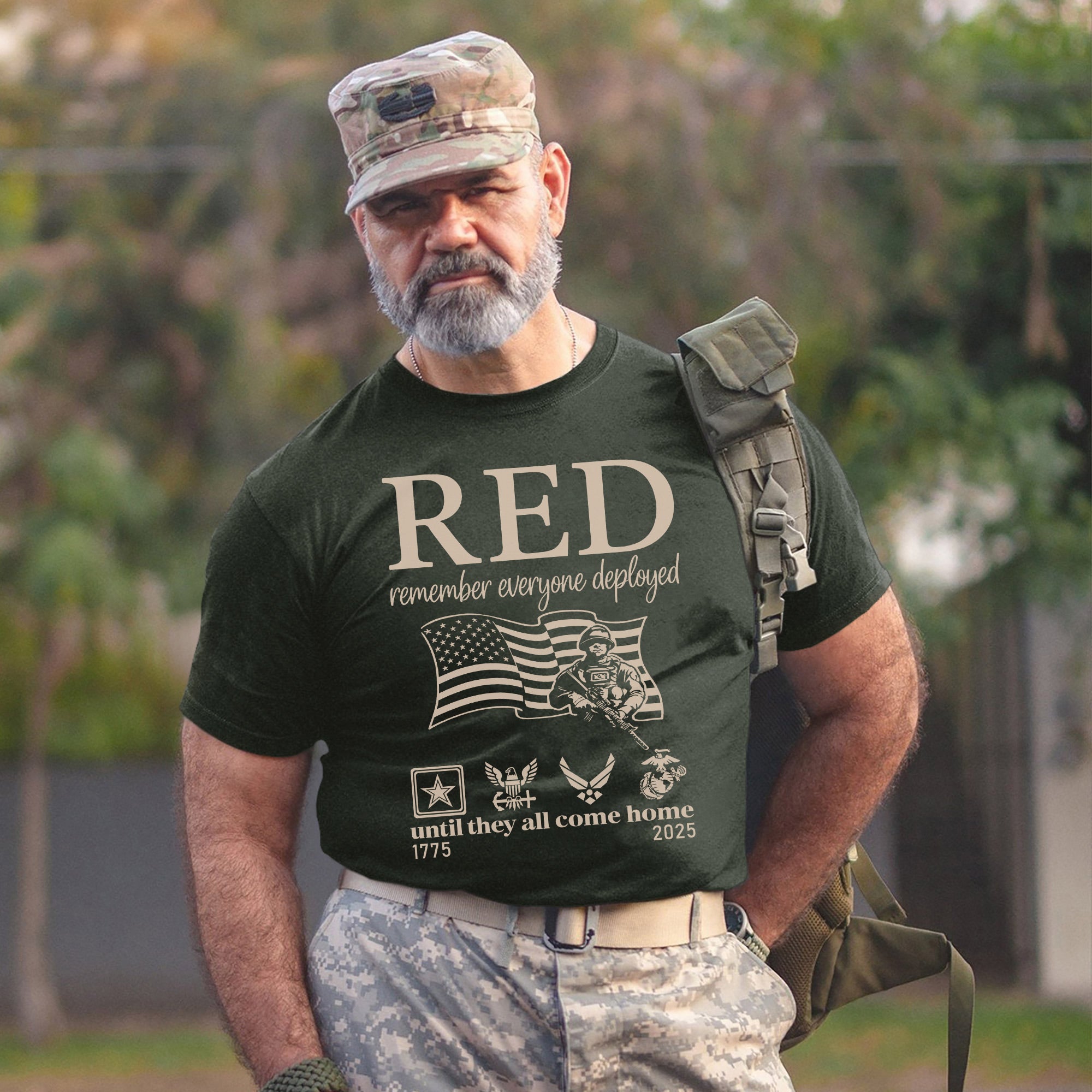 RED Remember Everyone Deployed Until They All Come Home US Military Support Veteran Tribute T-Shirt