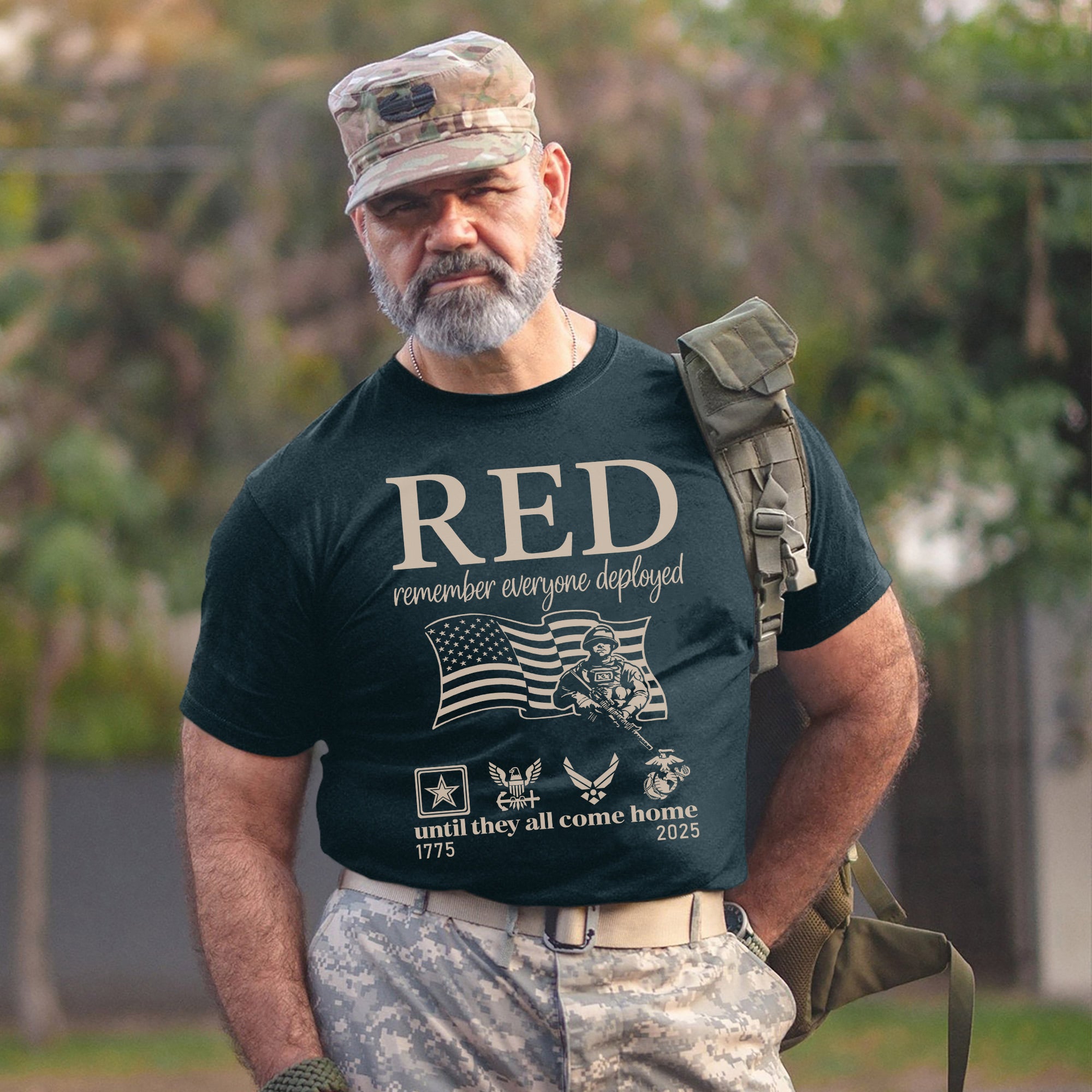 RED Remember Everyone Deployed Until They All Come Home US Military Support Veteran Tribute T-Shirt
