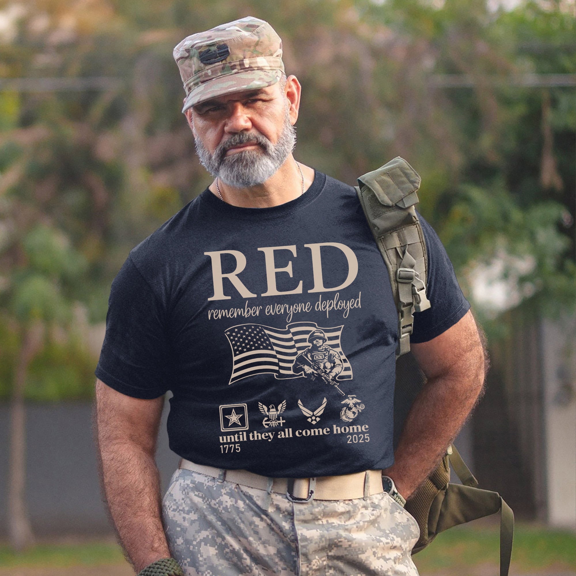 RED Remember Everyone Deployed Until They All Come Home US Military Support Veteran Tribute T-Shirt
