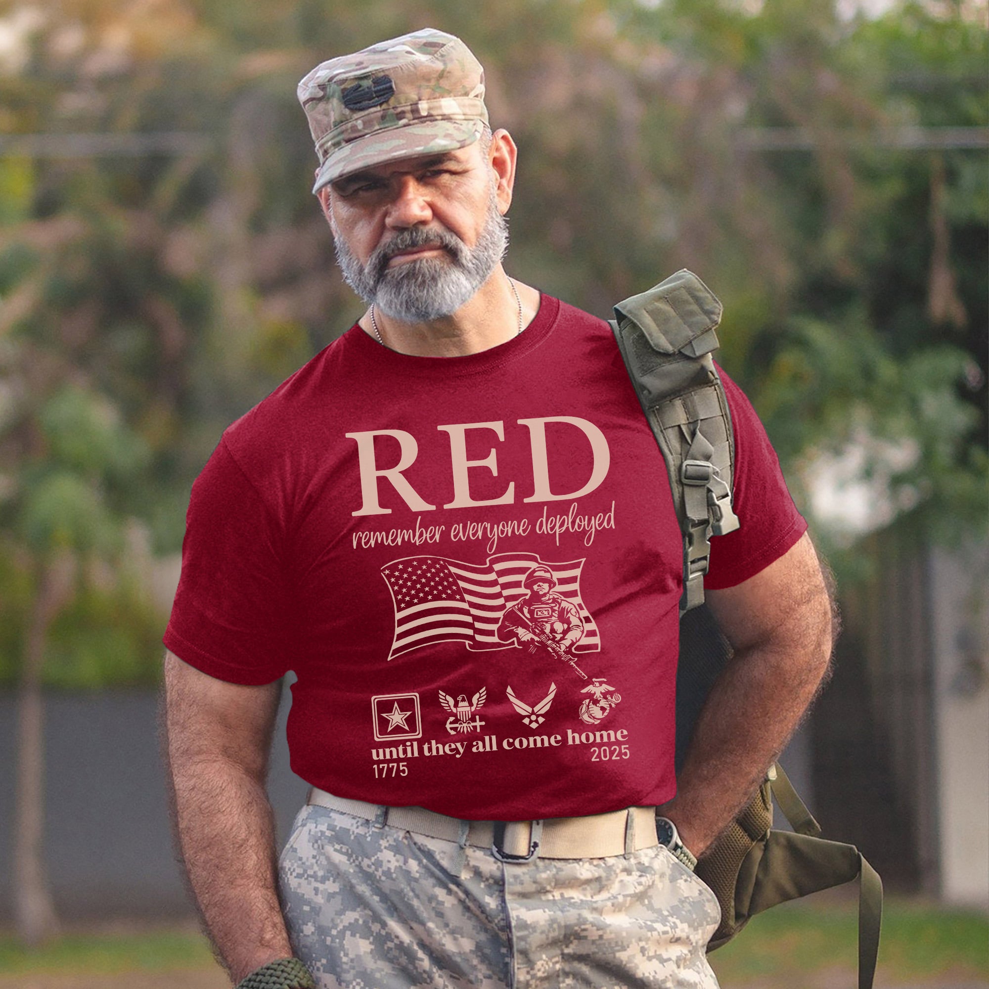 RED Remember Everyone Deployed Until They All Come Home US Military Support Veteran Tribute T-Shirt