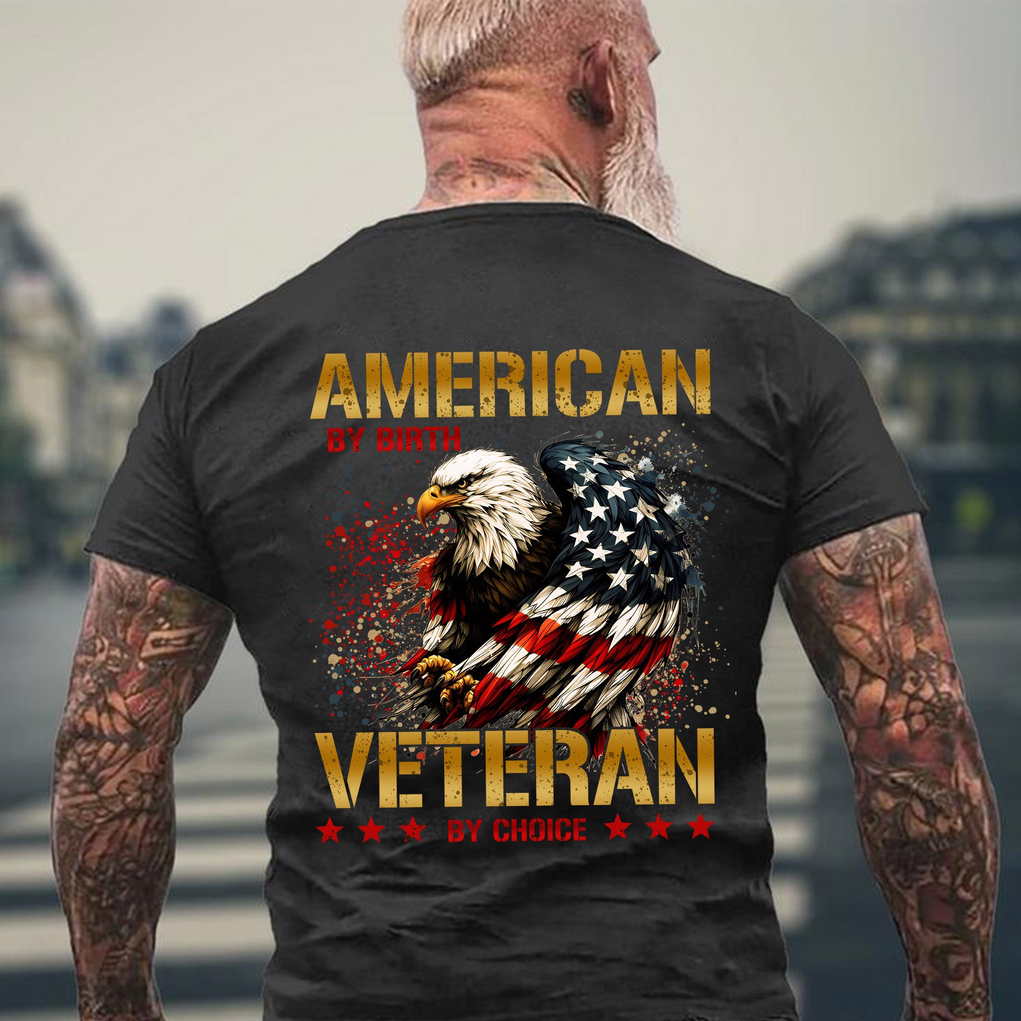 American by Birth Veteran by Choice US Military Pride Personalized T-Shirt