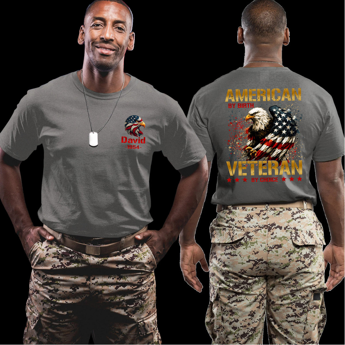 American by Birth Veteran by Personalized T-Shirt