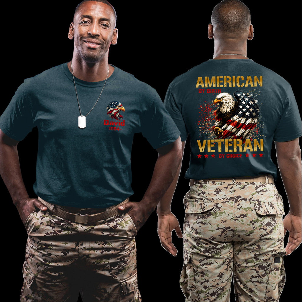 American by Birth Veteran by Personalized T-Shirt