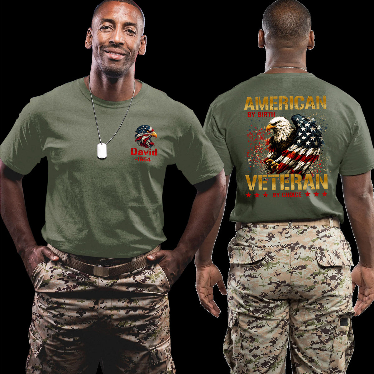 American by Birth Veteran by Personalized T-Shirt