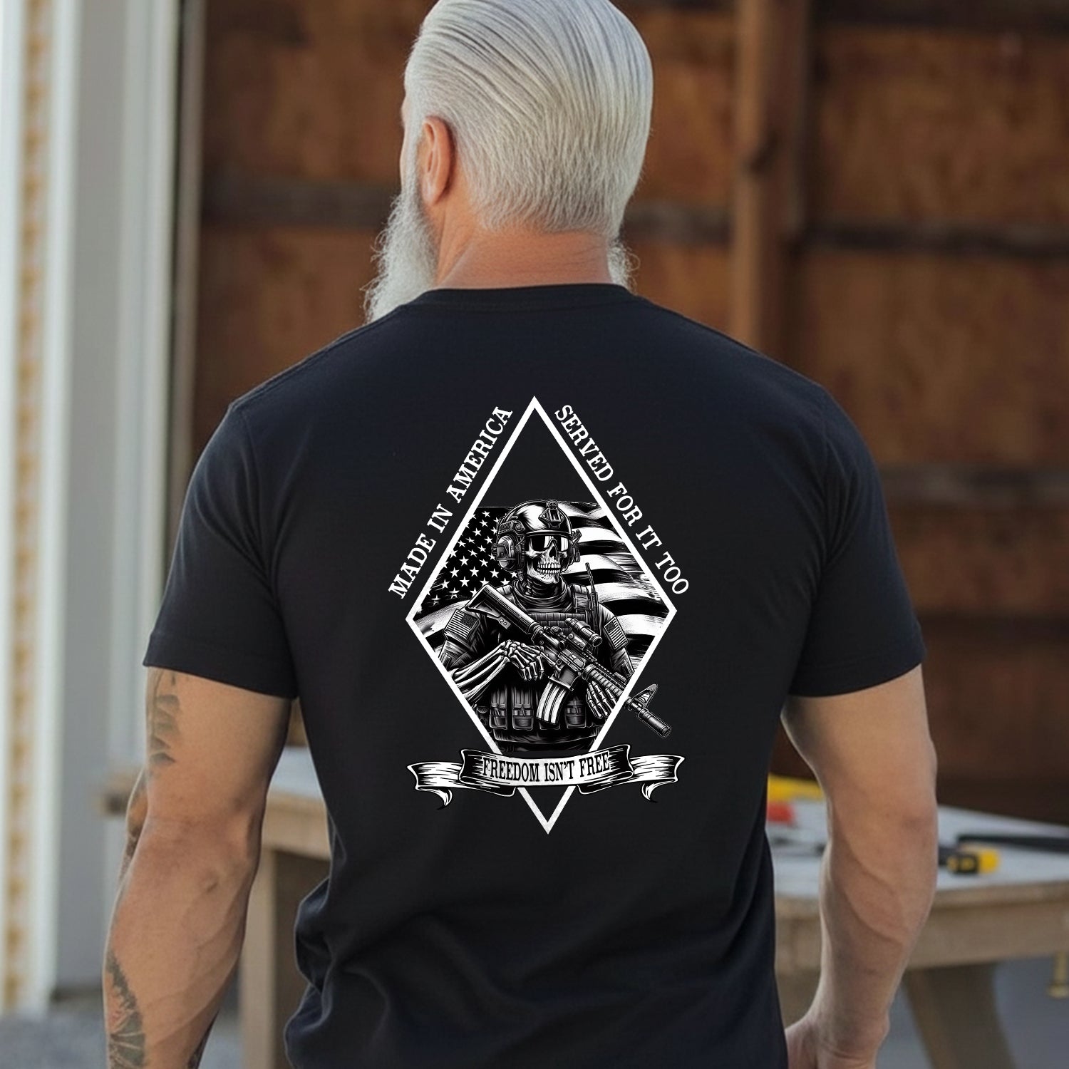 Made in America Served For It Too Personalized T-Shirt Secondary image