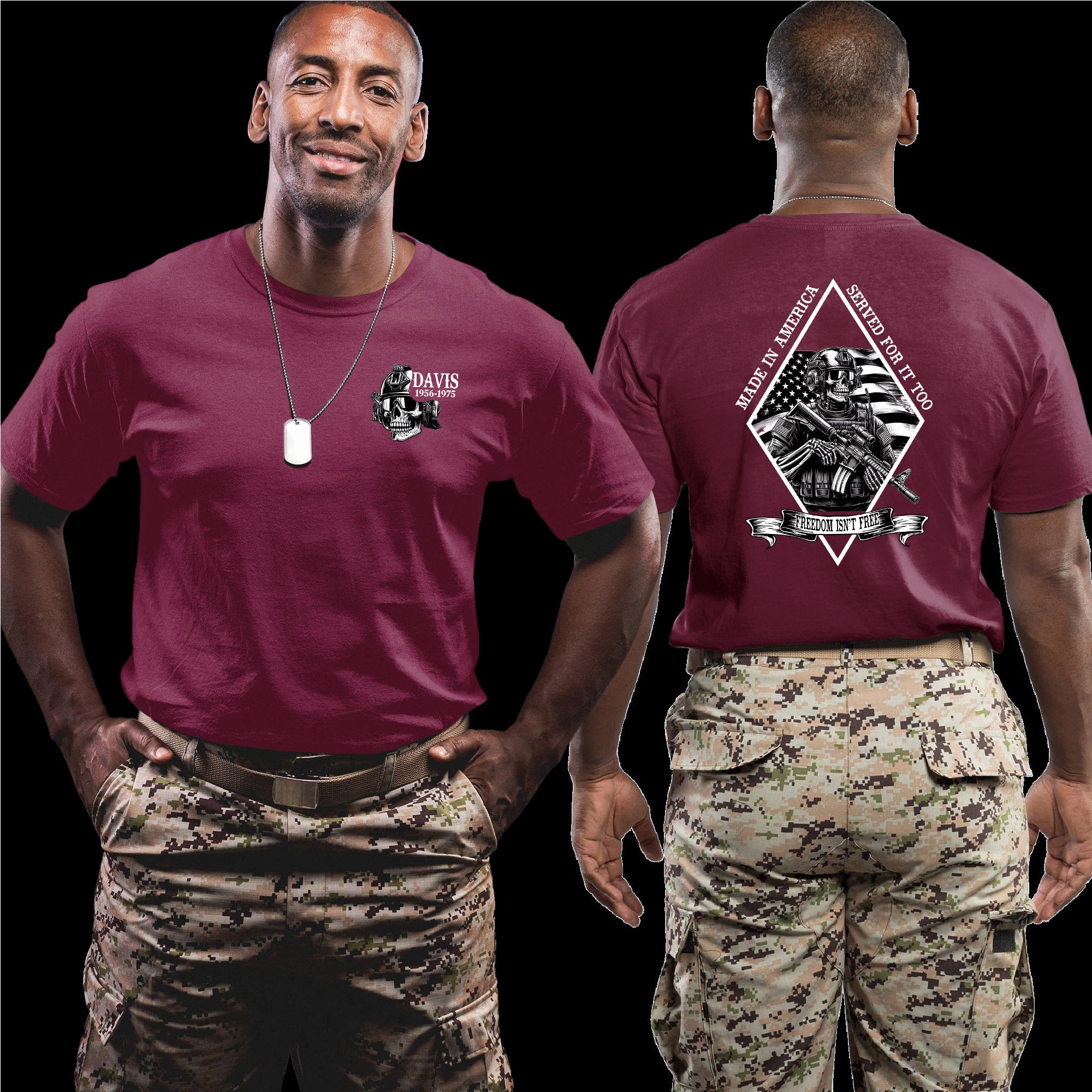 Made in America Served for It Too US Veteran Personalized T-Shirt