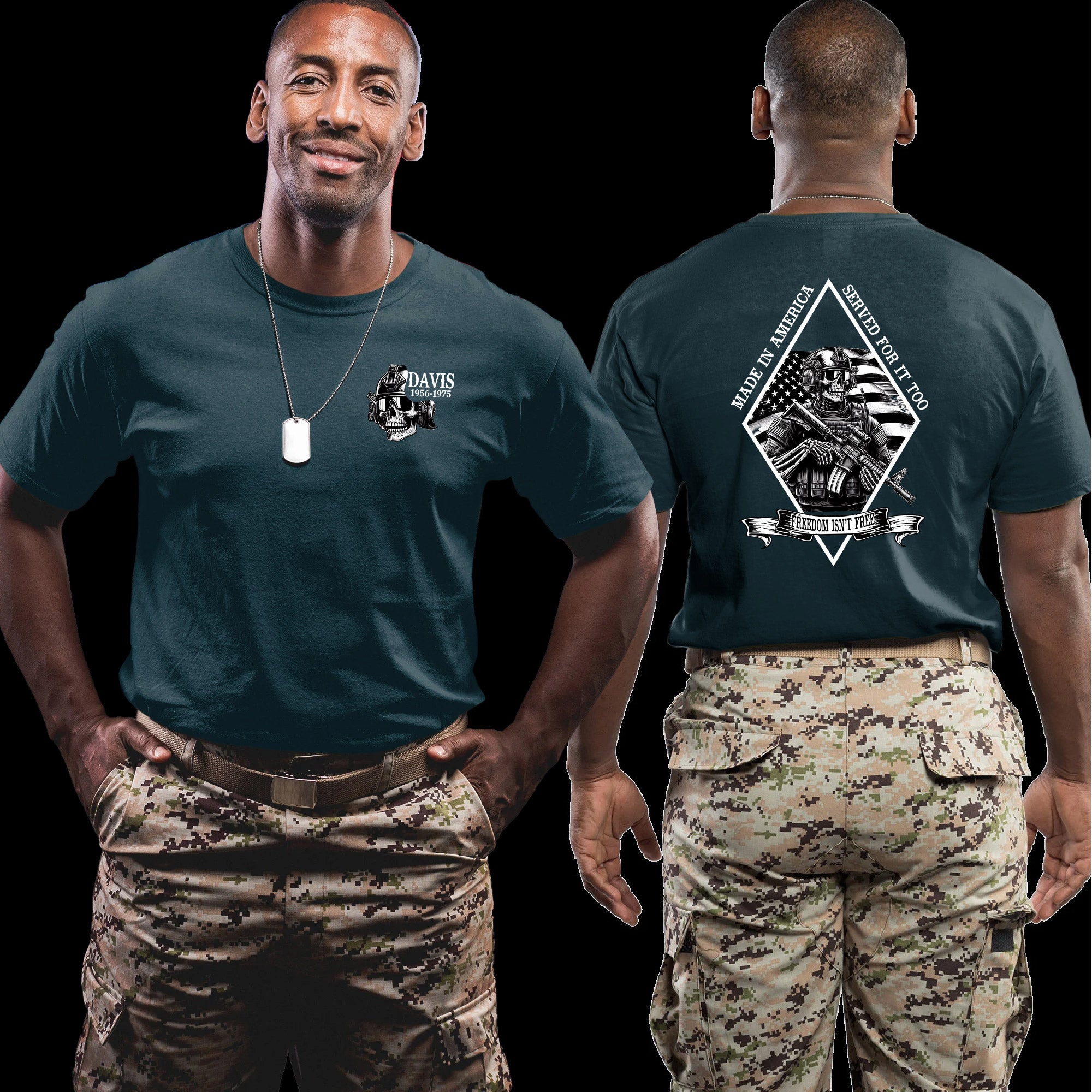 Made in America Served for It Too US Veteran Personalized T-Shirt