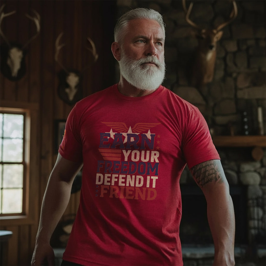 Earn Your Freedom Defend It Friend US T-Shirt