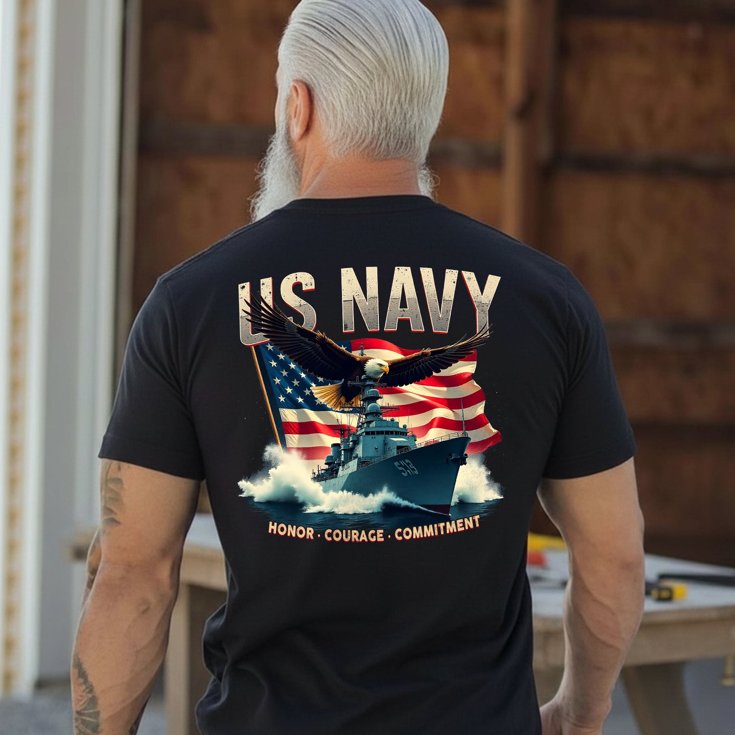 Honor Courage Commitment US Military T-Shirt Secondary image