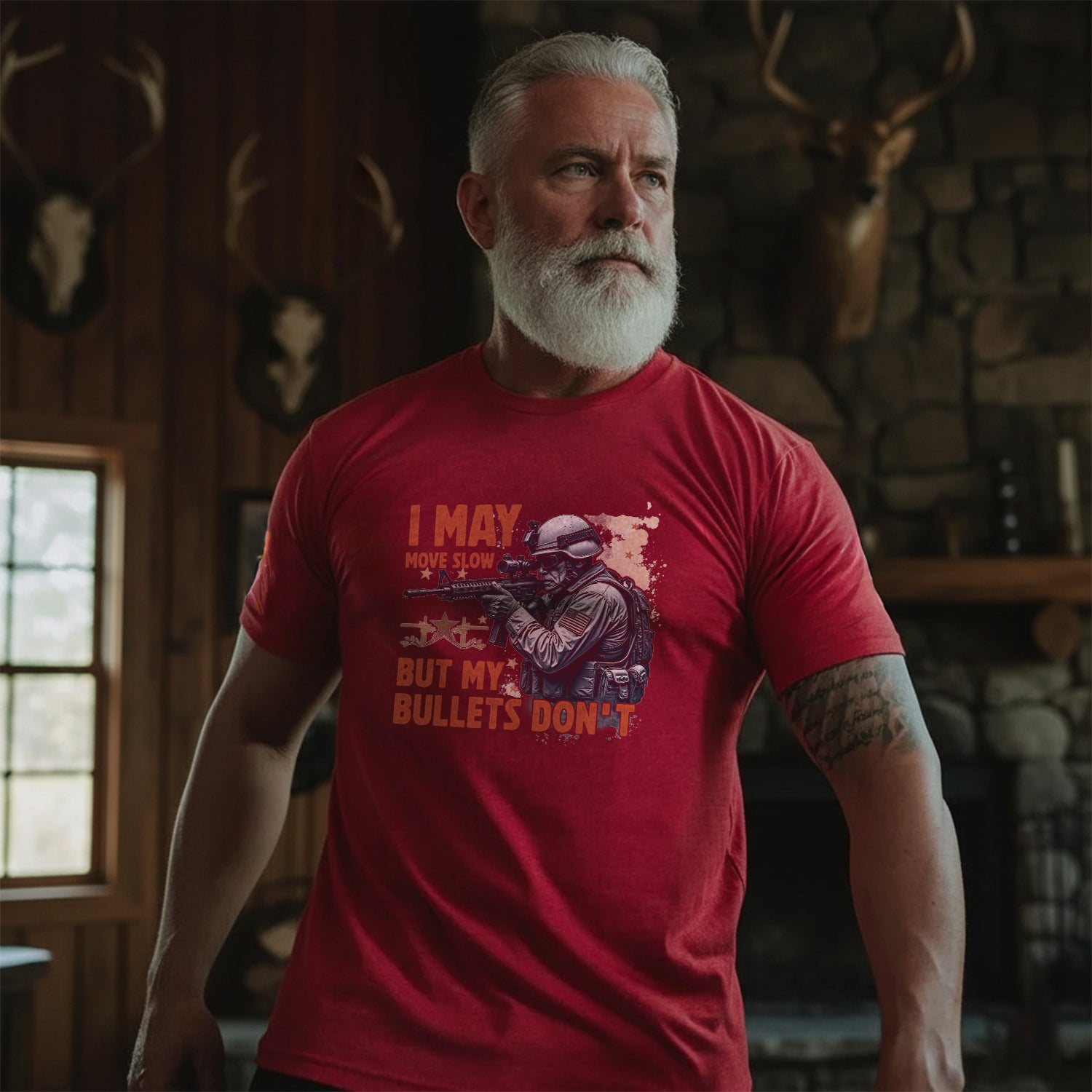 I May Move Slow But My Bullets Don’t US T-Shirt Secondary image