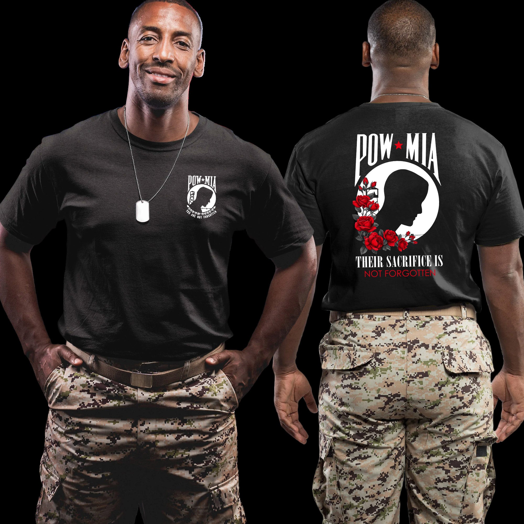 POW MIA Their Sacrifice Is Not Forgotten US Veteran Tribute T-Shirt