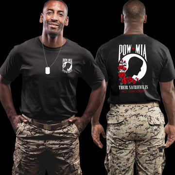 POW MIA Their Sacrifice Is Not Forgotten US Veteran Tribute T-Shirt