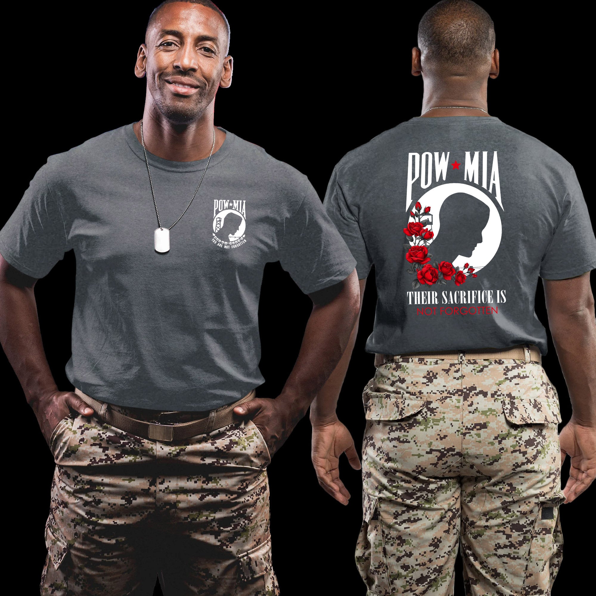 POW MIA Their Sacrifice Is Not Forgotten US Veteran Tribute T-Shirt