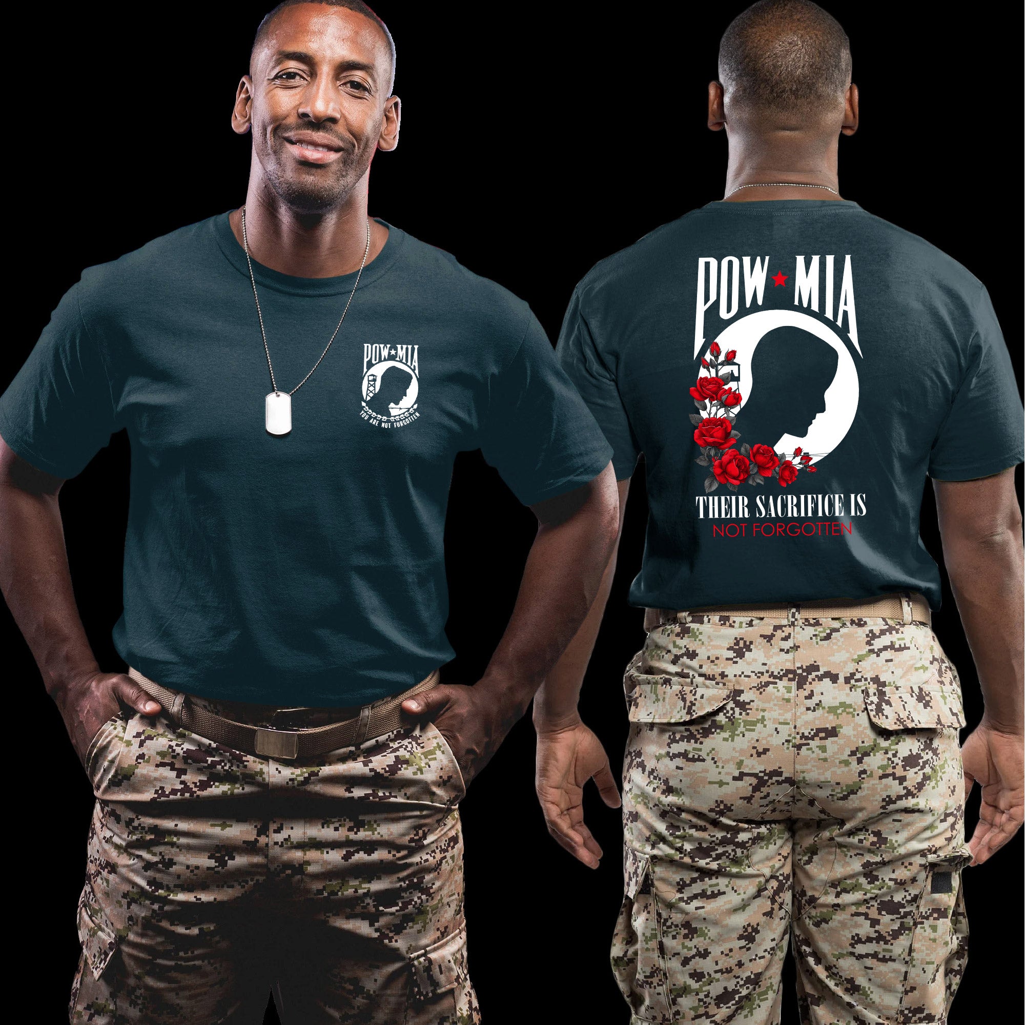 POW MIA Their Sacrifice Is Not Forgotten US Veteran Tribute T-Shirt