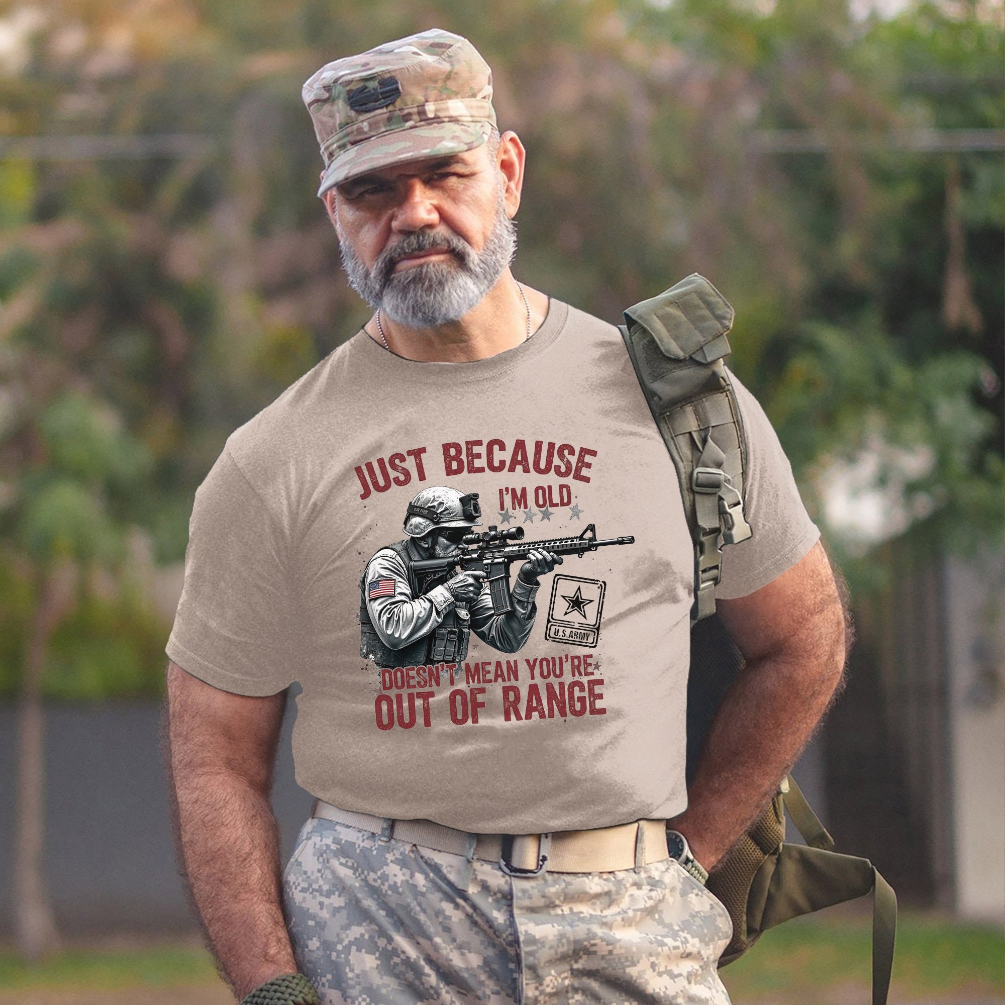 Just Because I’m Old Doesn’t Mean You’re Out of Range US Veteran T-Shirt