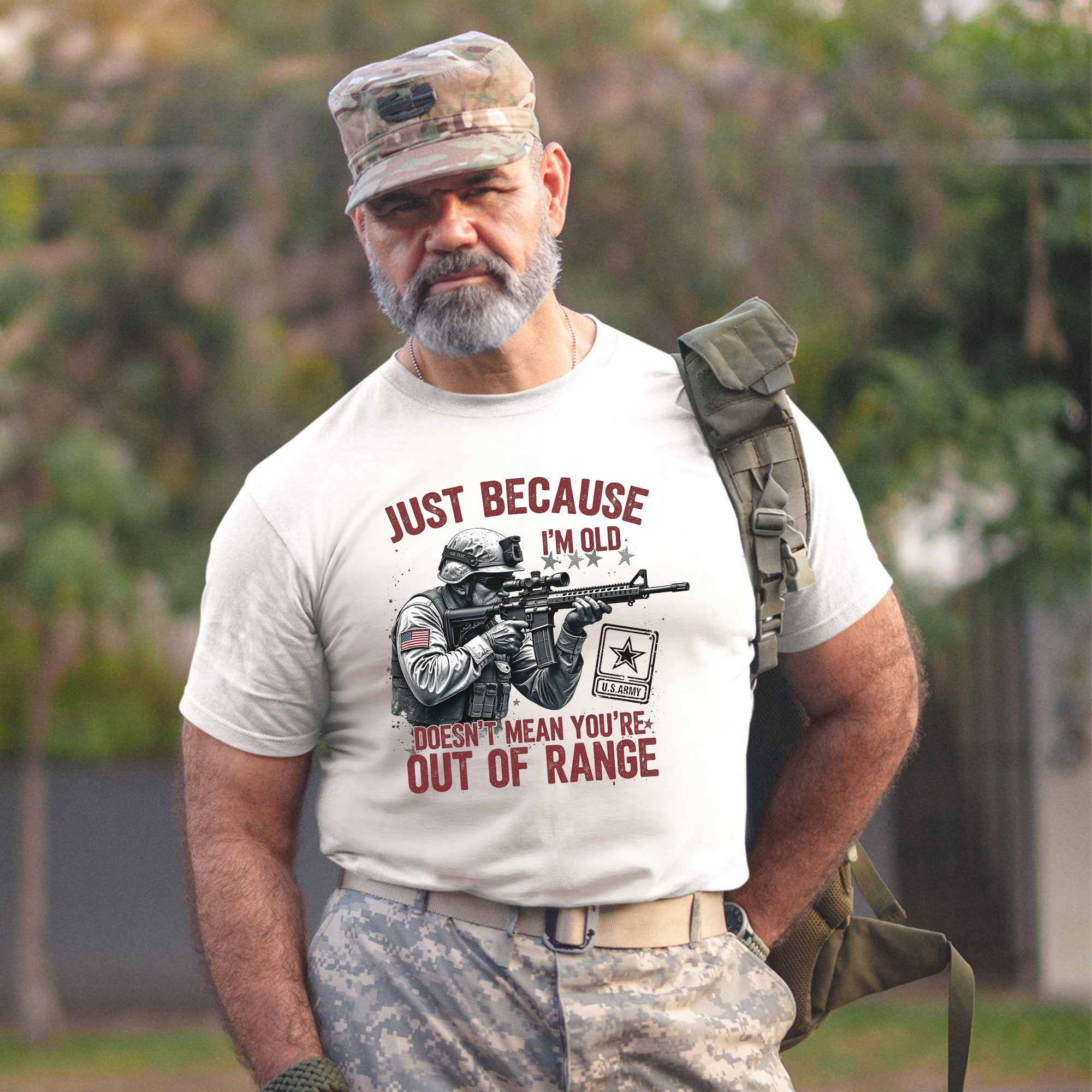 Just Because I’m Old Doesn’t Mean You’re Out of Range US Veteran T-Shirt