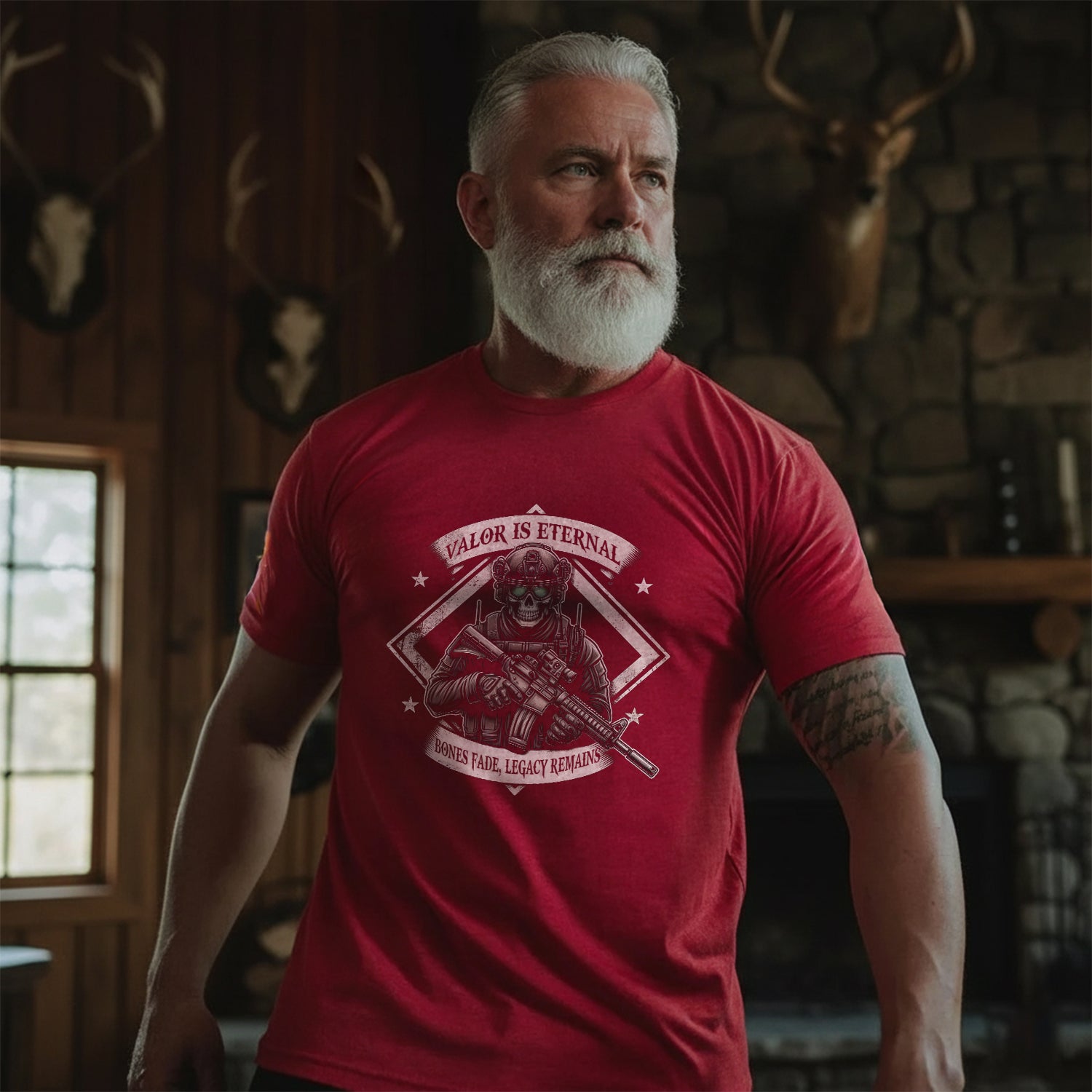 Valor Is Eternal Bones Fade Legacy Remains T-Shirt Secondary image