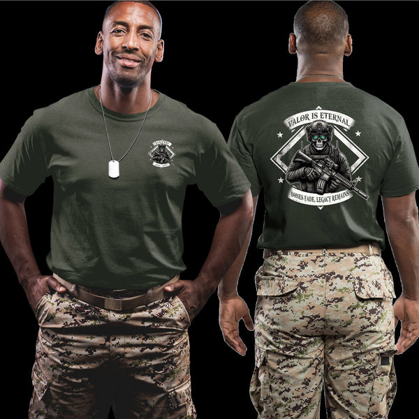Valor Is Eternal Bones Fade Legacy Remains T-Shirt