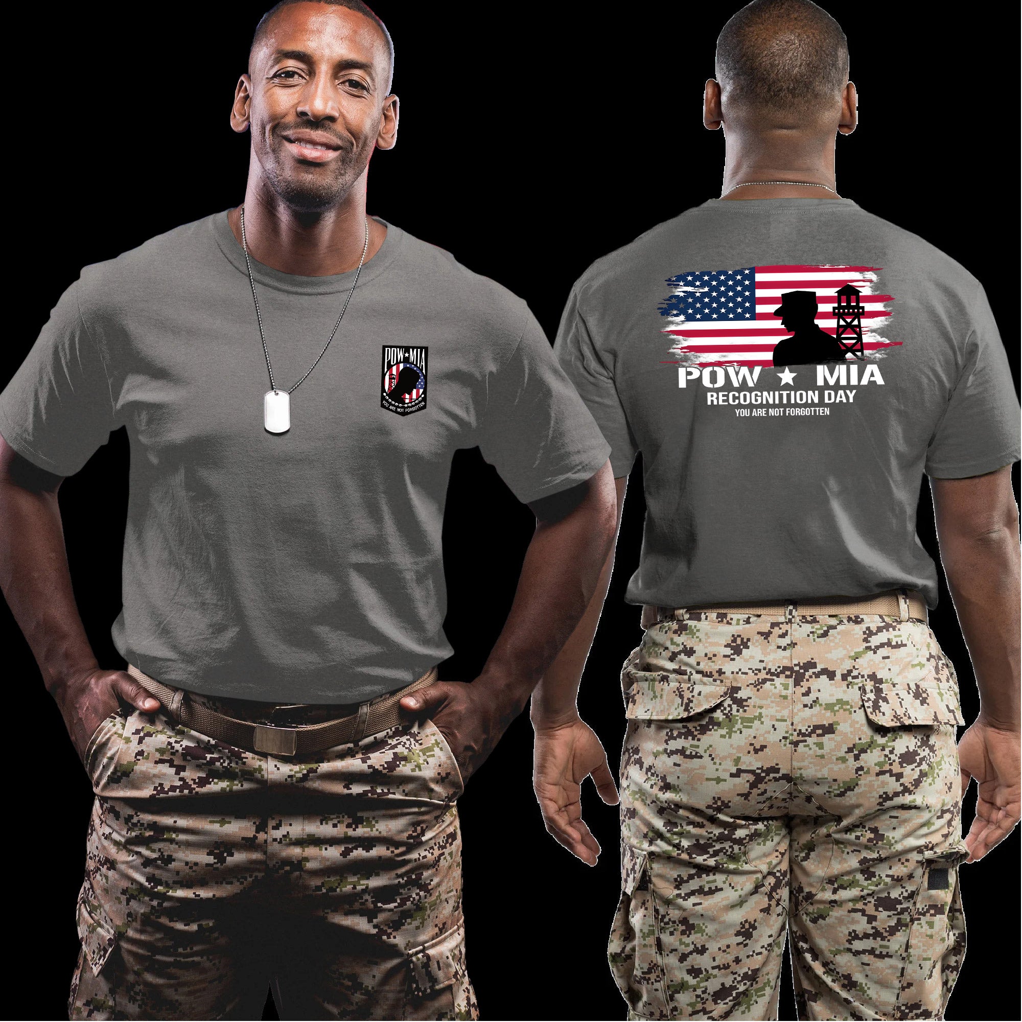 Military POW MIA Shirt for Veterans, You Are Not Forgotten Patriotic T-Shirt