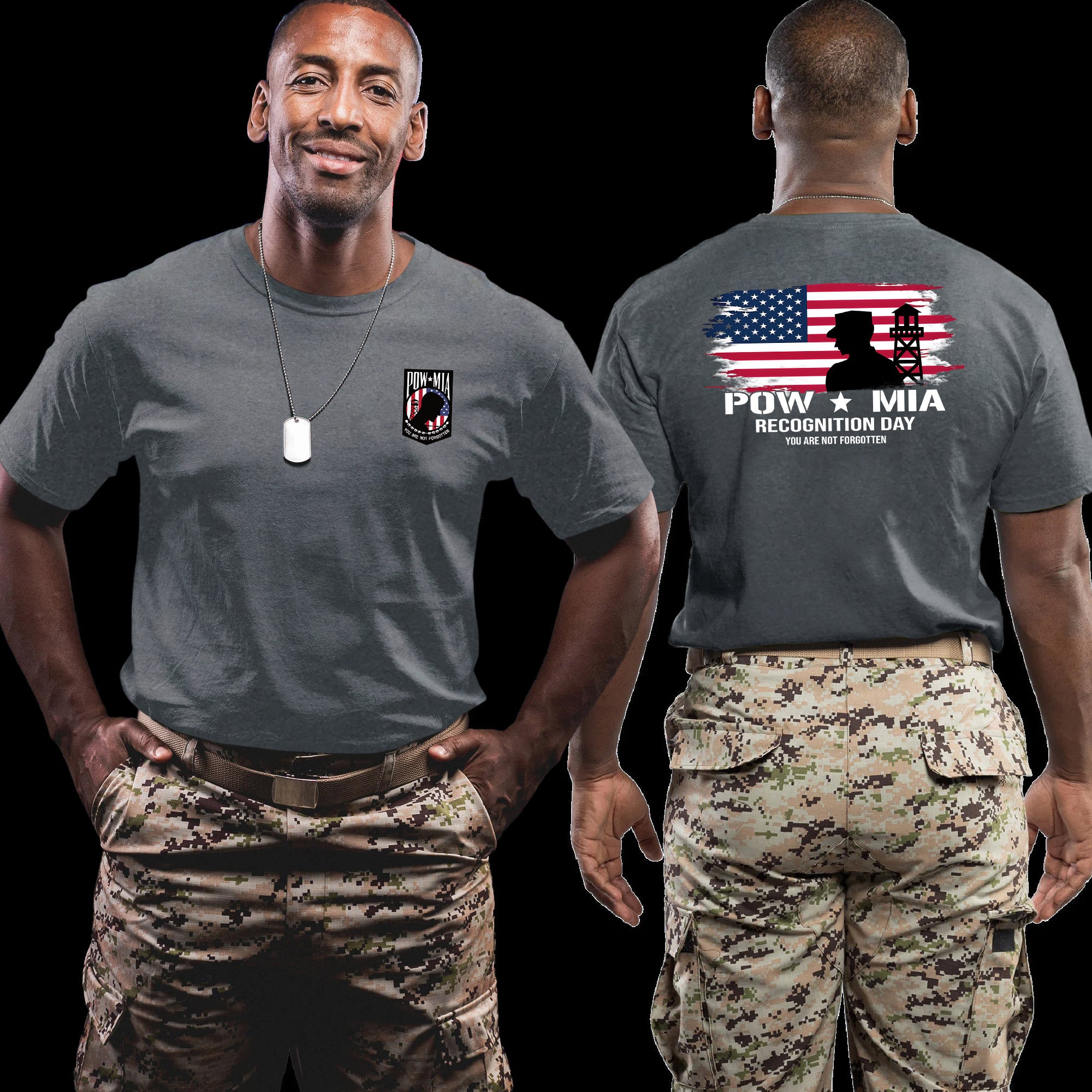 Military POW MIA Shirt for Veterans, You Are Not Forgotten Patriotic T-Shirt