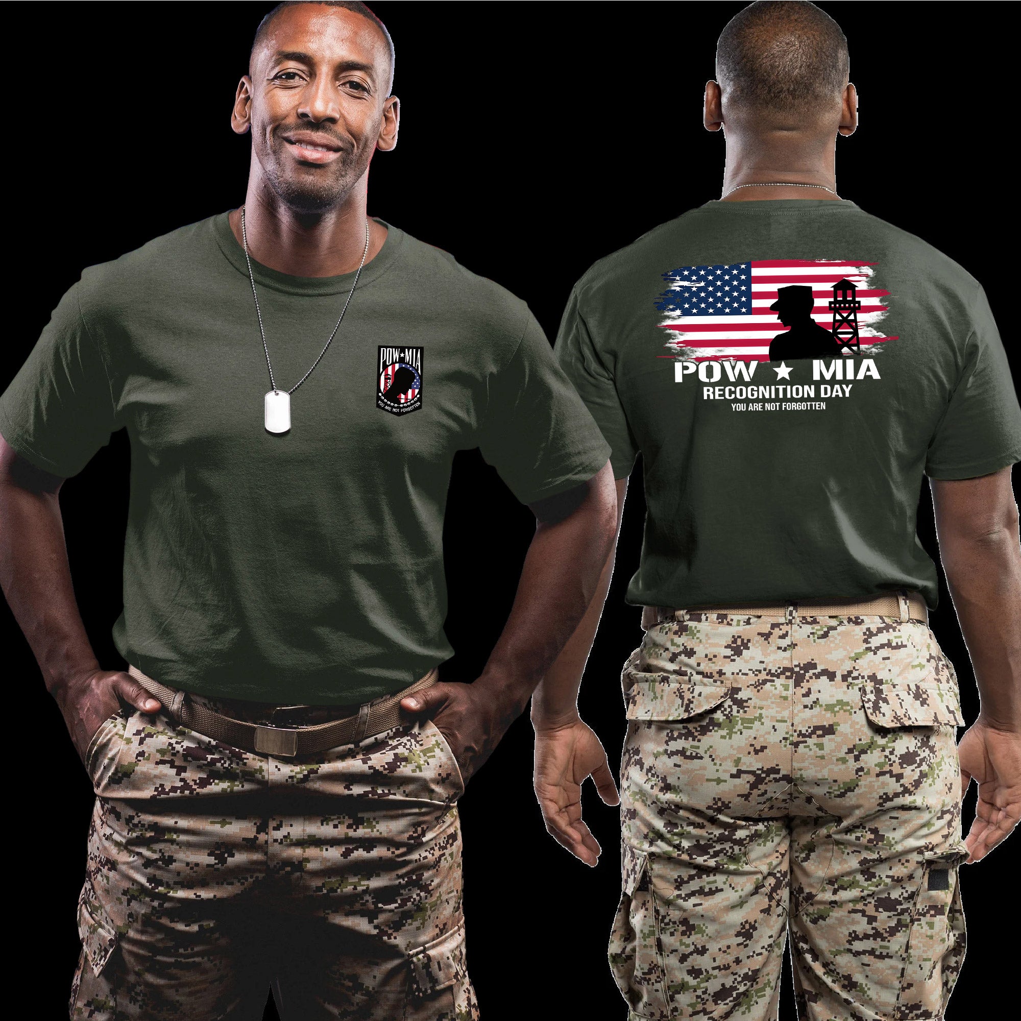 Military POW MIA Shirt for Veterans, You Are Not Forgotten Patriotic T-Shirt
