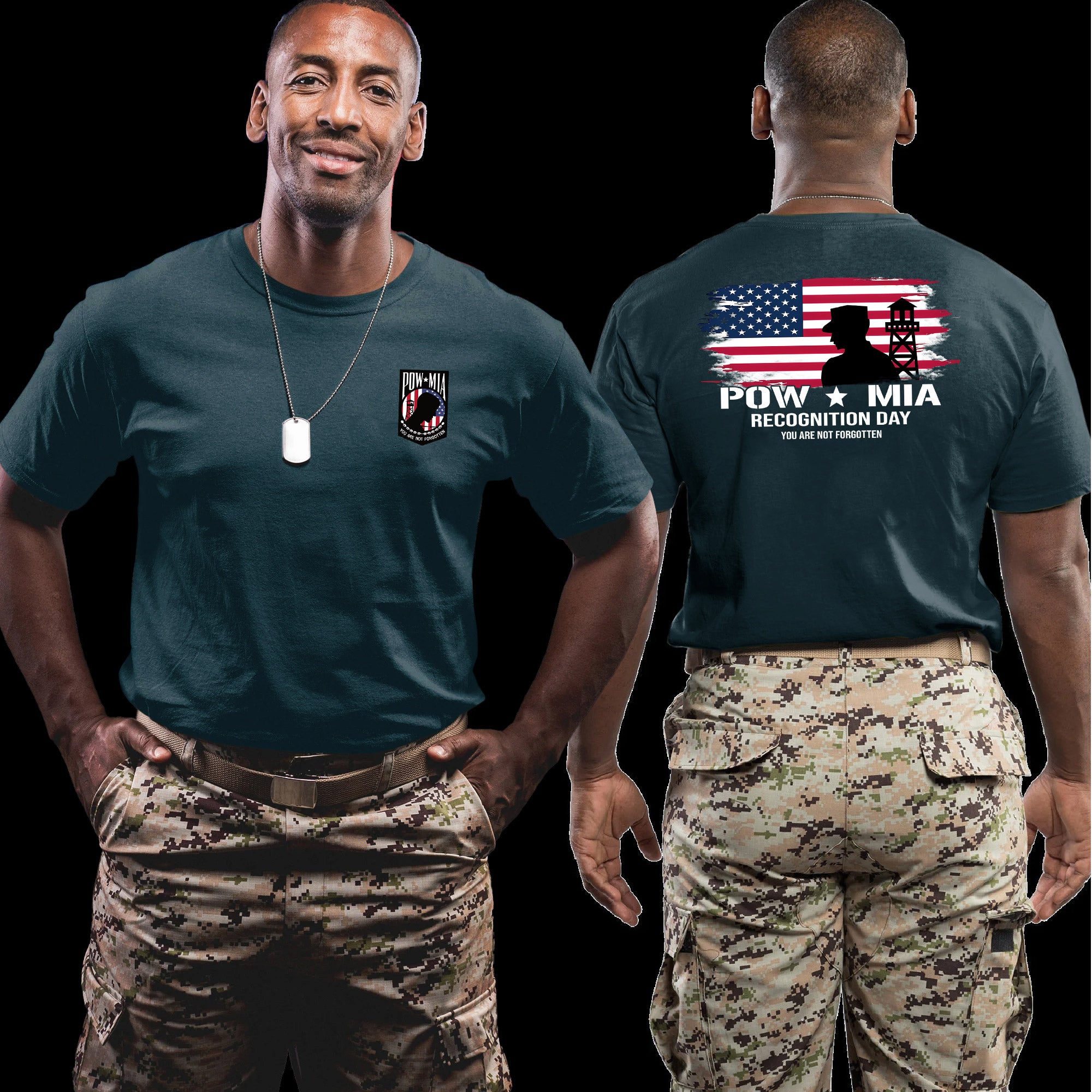Military POW MIA Shirt for Veterans, You Are Not Forgotten Patriotic T-Shirt