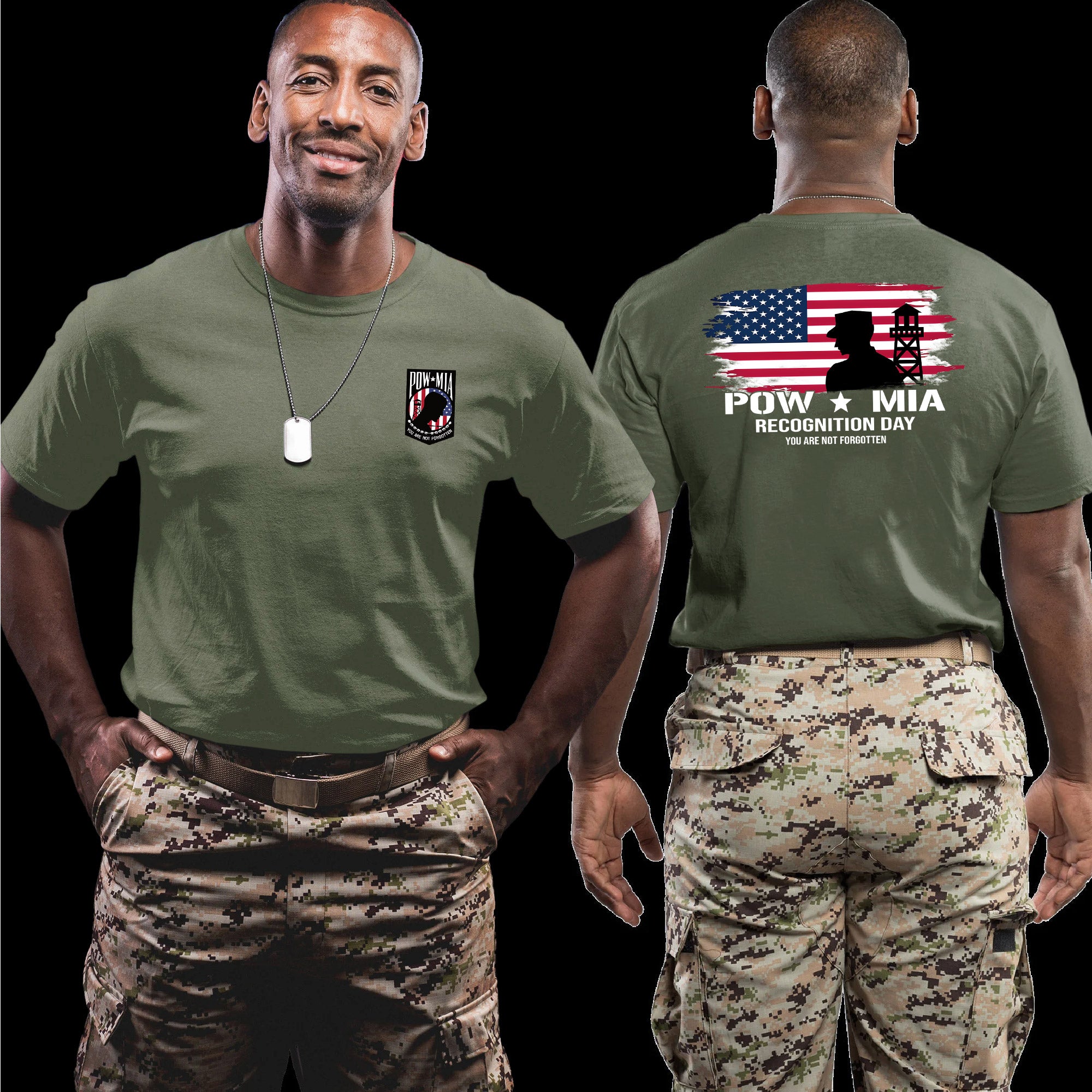 Military POW MIA Shirt for Veterans, You Are Not Forgotten Patriotic T-Shirt