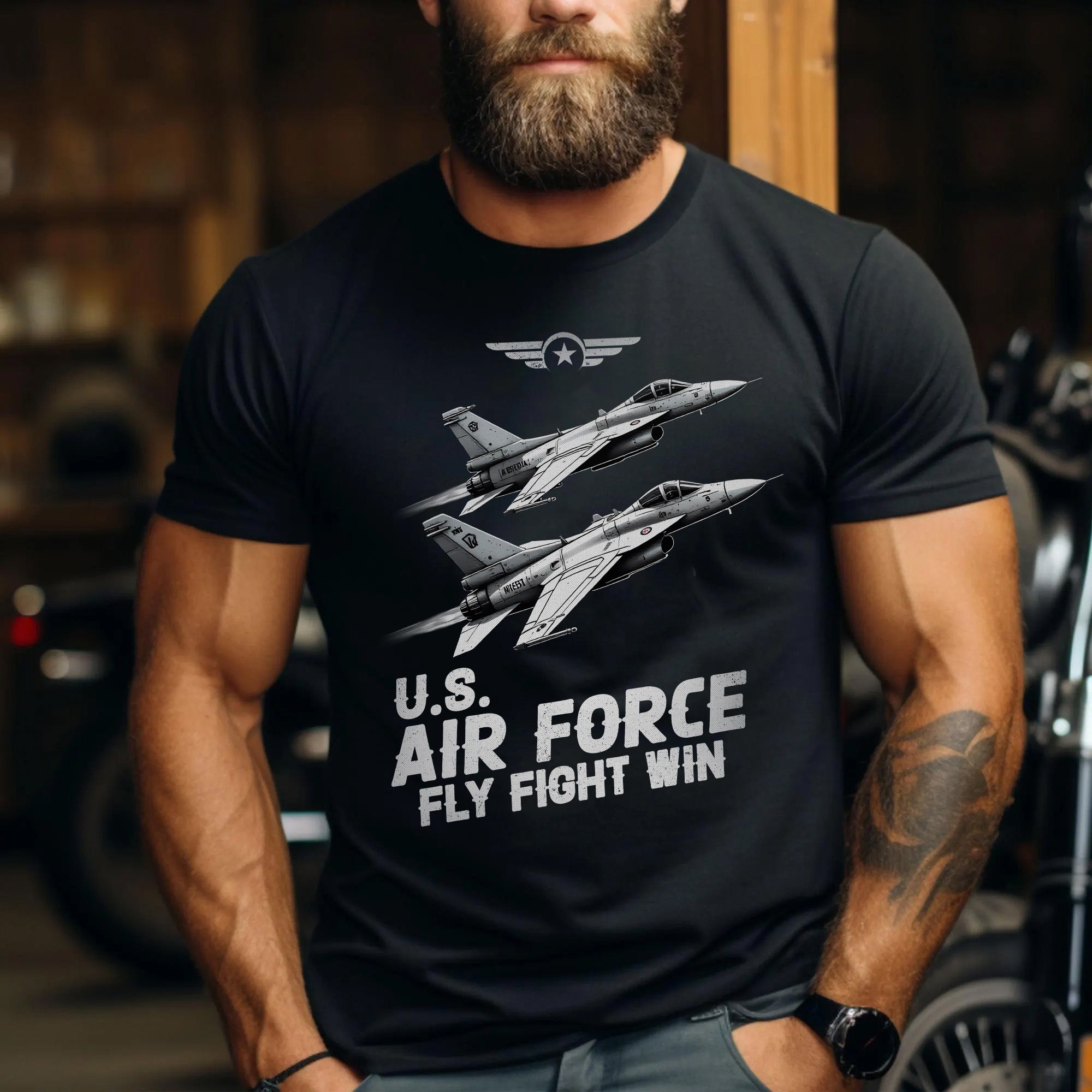 Fly Fight Win U.S. Air Force Motto of Strength Excellence and Unmatched Aerial Dominance T-Shirt