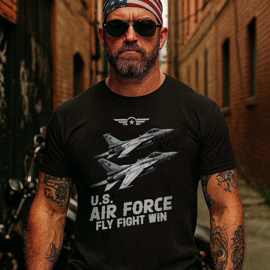Fly Fight Win U.S. Air Force Motto of Strength Excellence and Unmatched Aerial Dominance T-Shirt