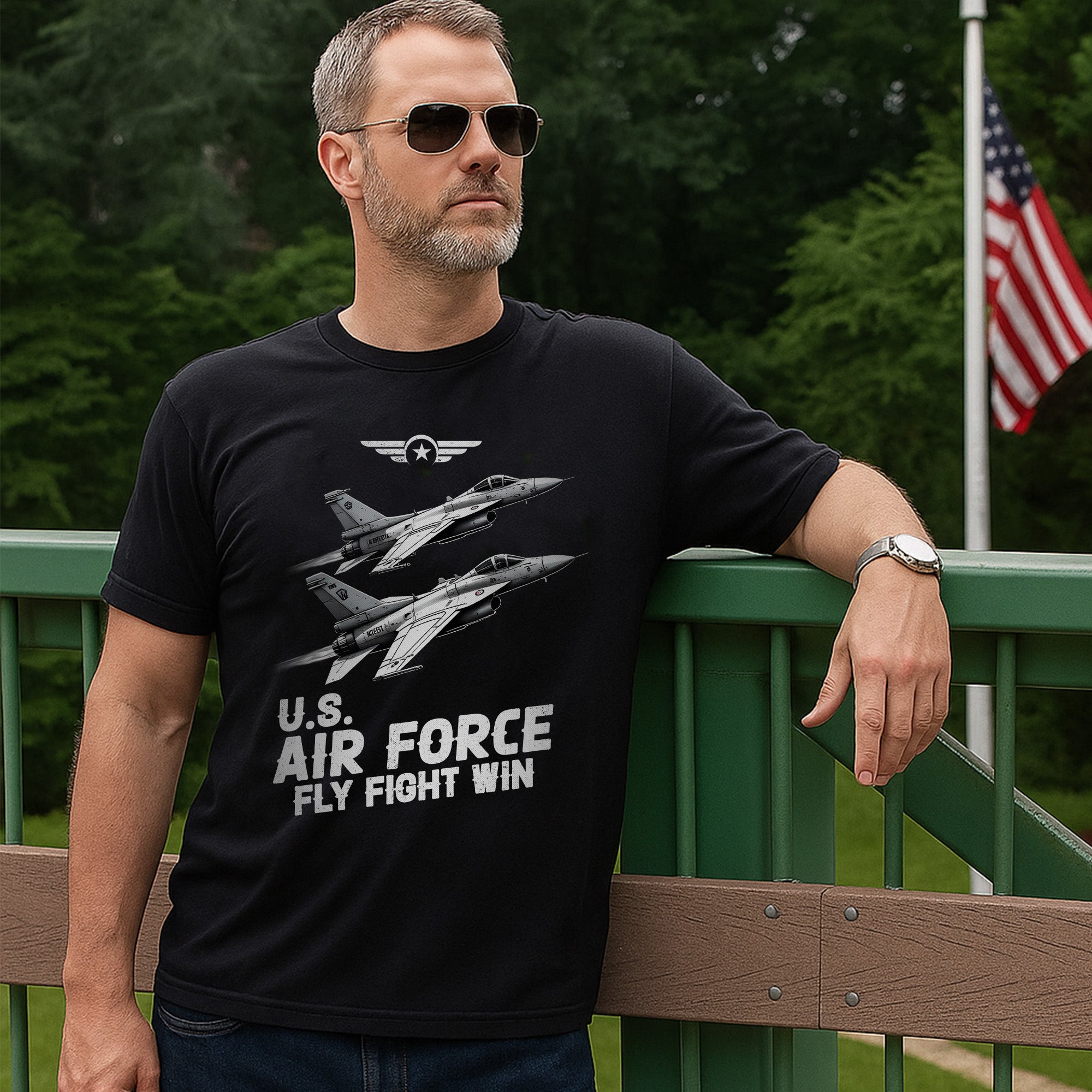 Fly Fight Win U.S. Air Force Motto of Strength Excellence and Unmatched Aerial Dominance T-Shirt