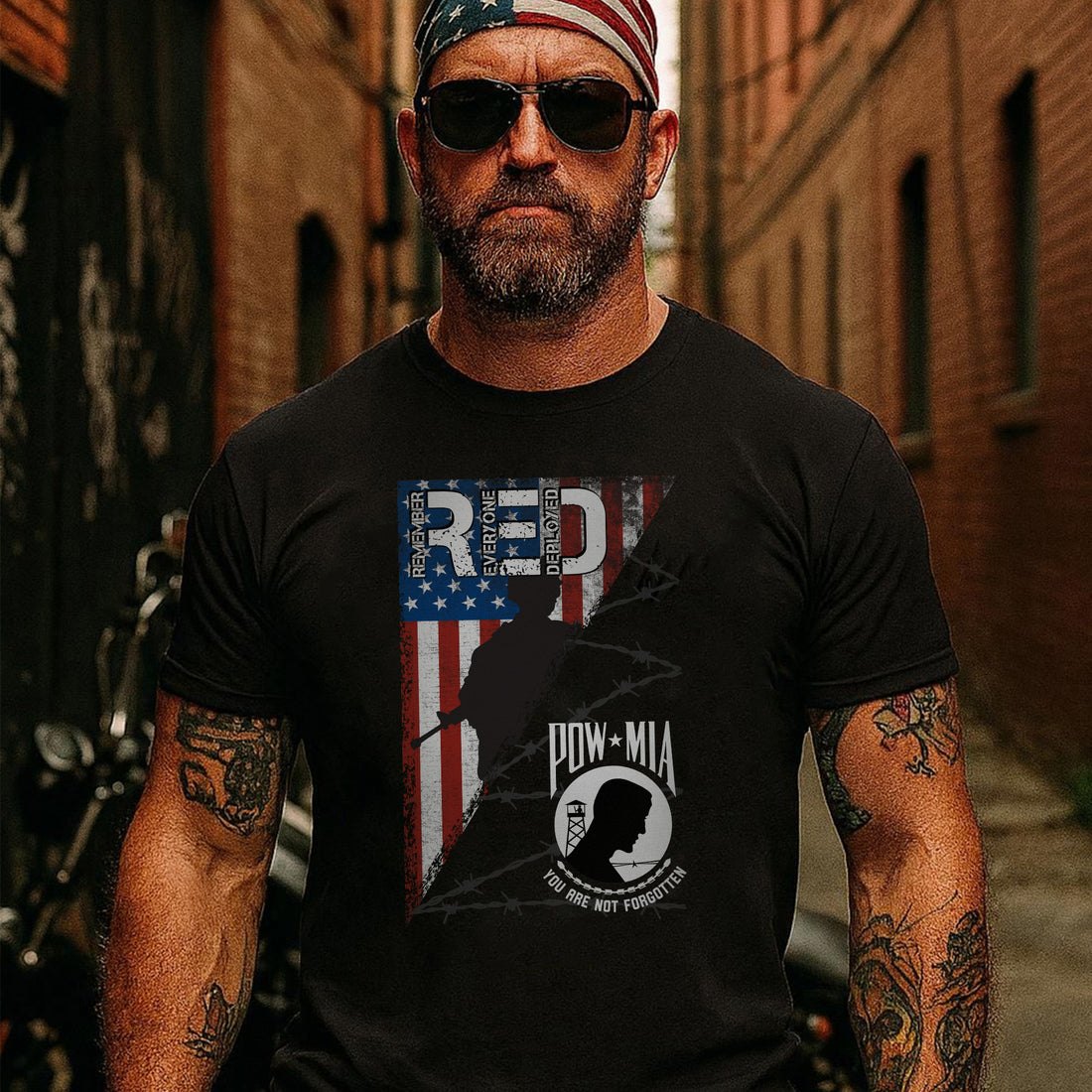 POW MIA Veteran Military Remembrance Tribute T-Shirt