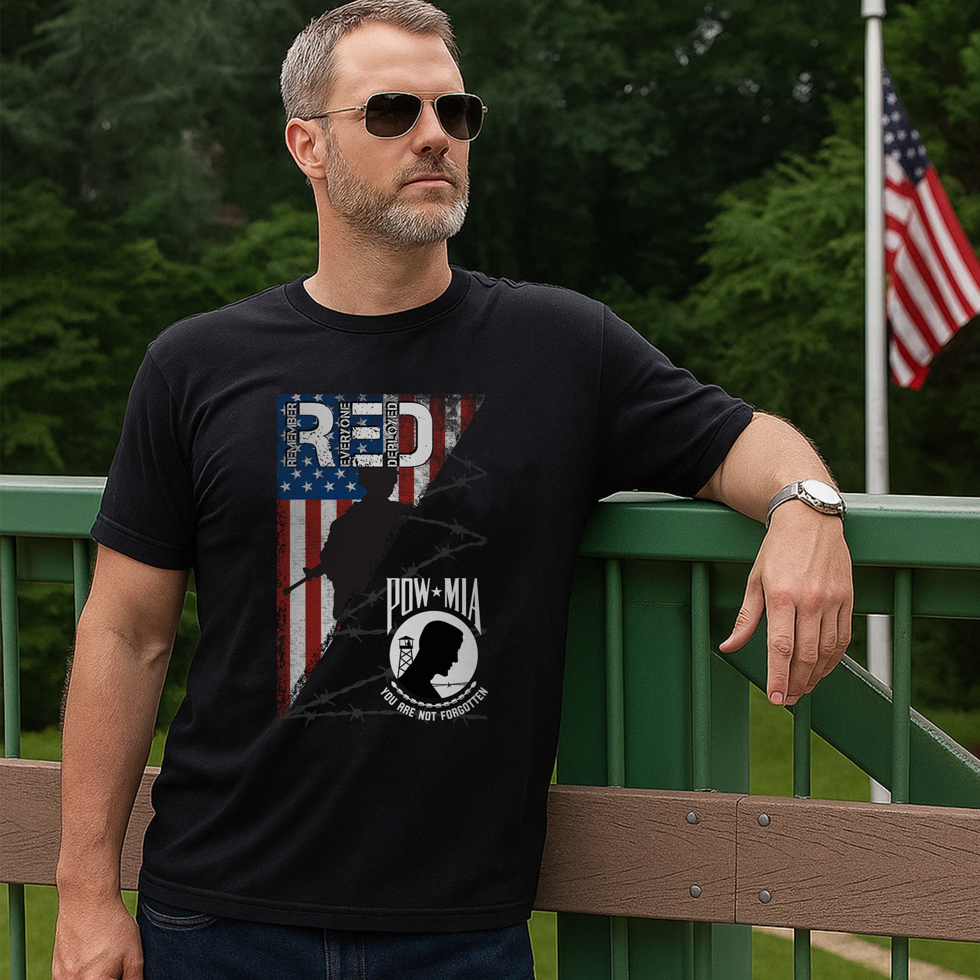 POW MIA Veteran Military Remembrance Tribute T-Shirt