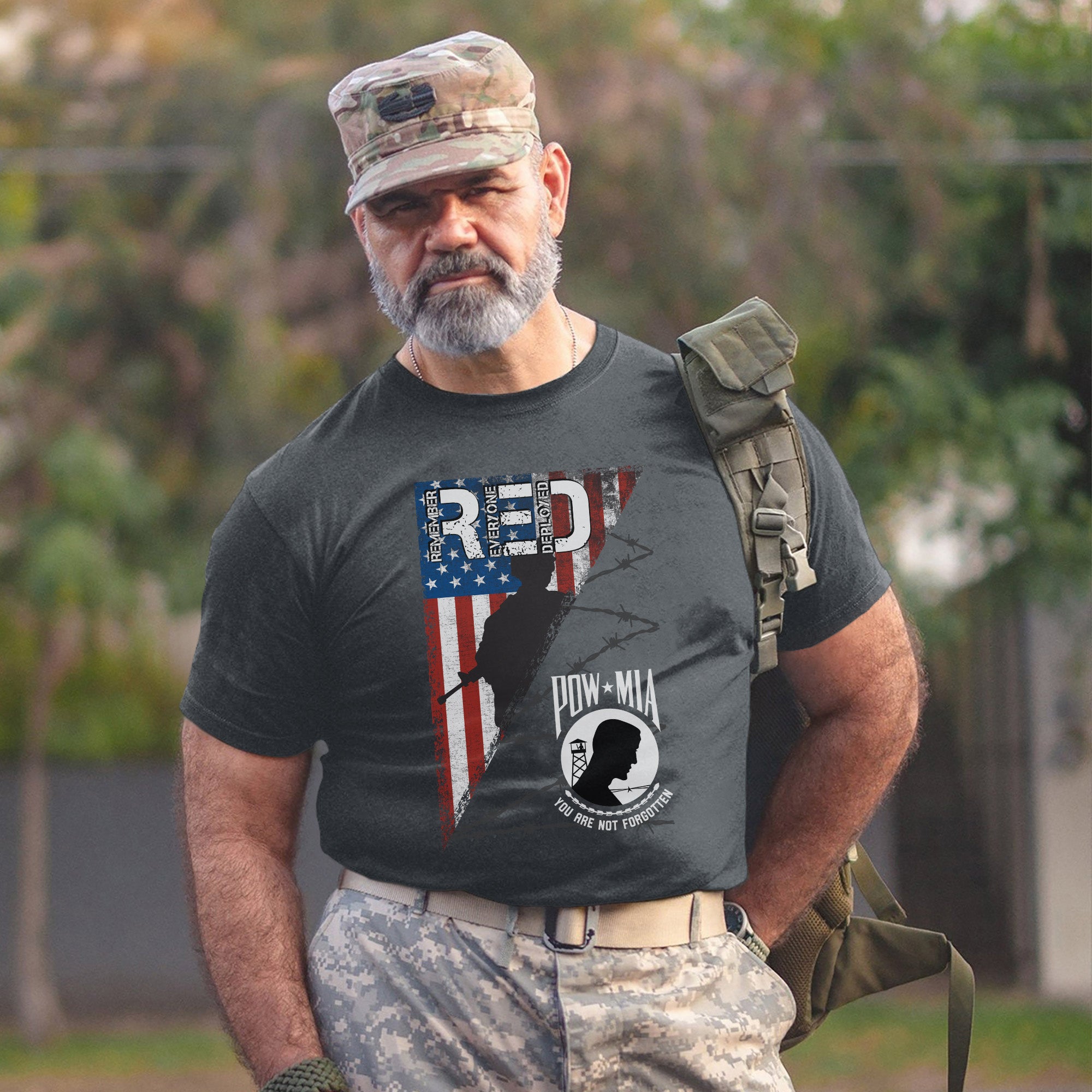 POW MIA Veteran Military Remembrance Tribute T-Shirt