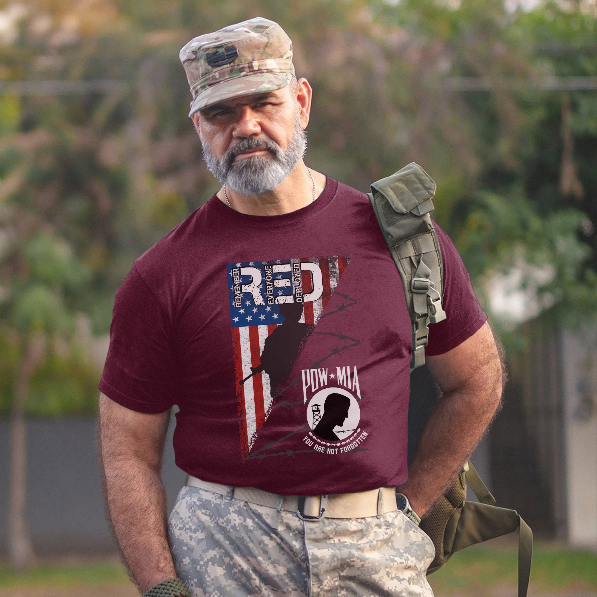 POW MIA Veteran Military Remembrance Tribute T-Shirt