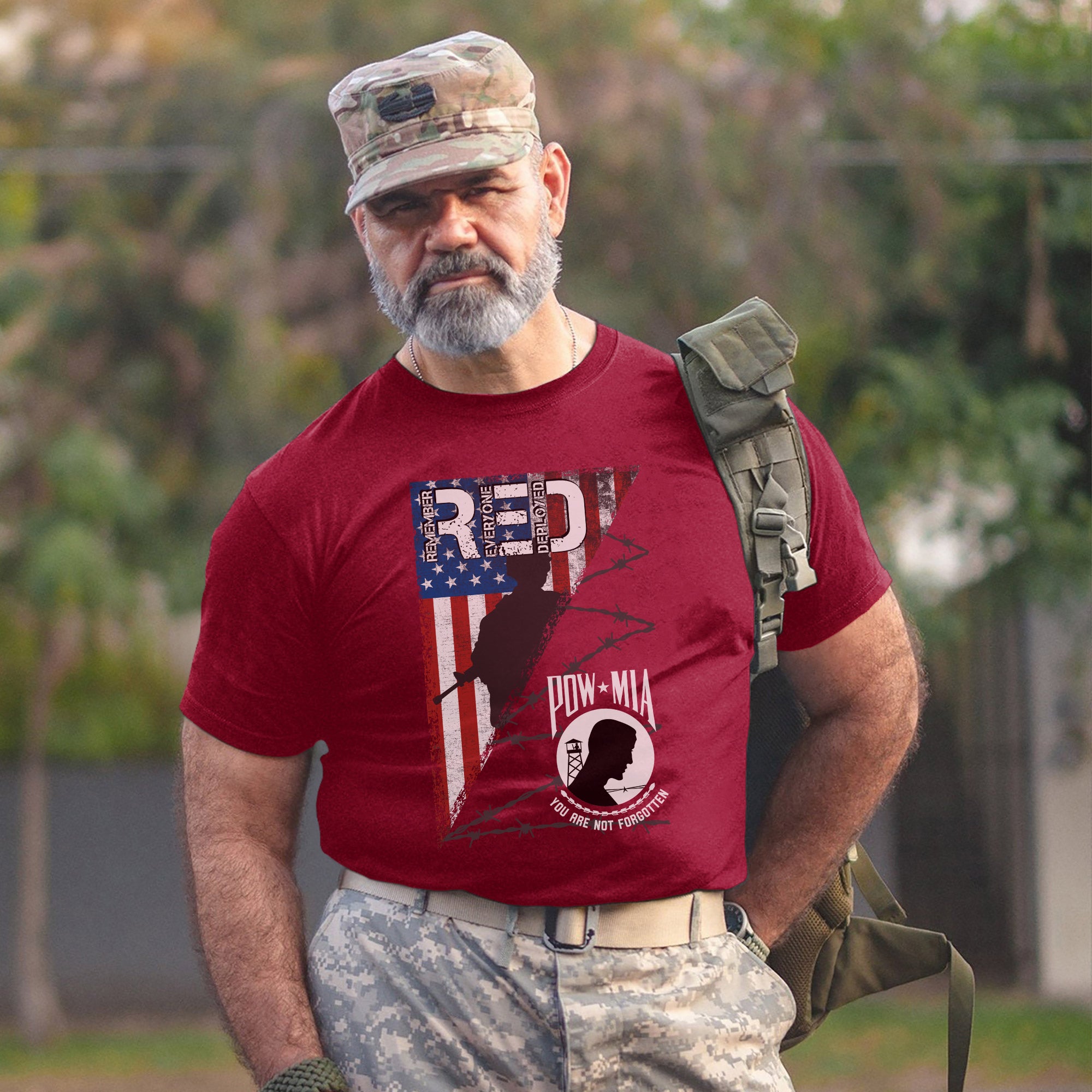 POW MIA Veteran Military Remembrance Tribute T-Shirt