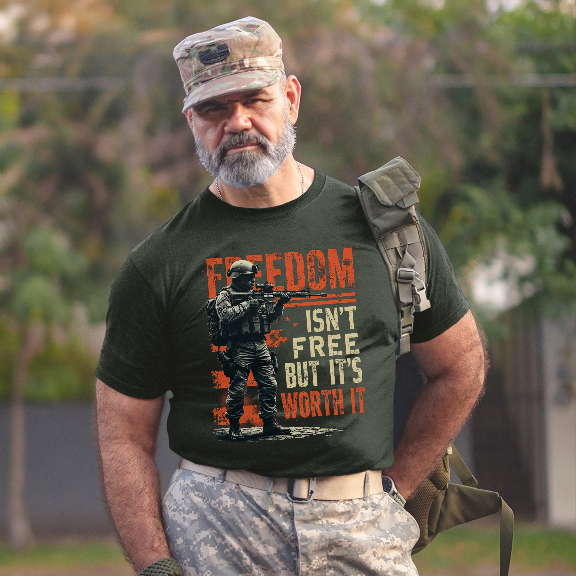 Freedom Isn’t Free but It’s Worth It US Military Veteran Patriotic Tribute T-Shirt