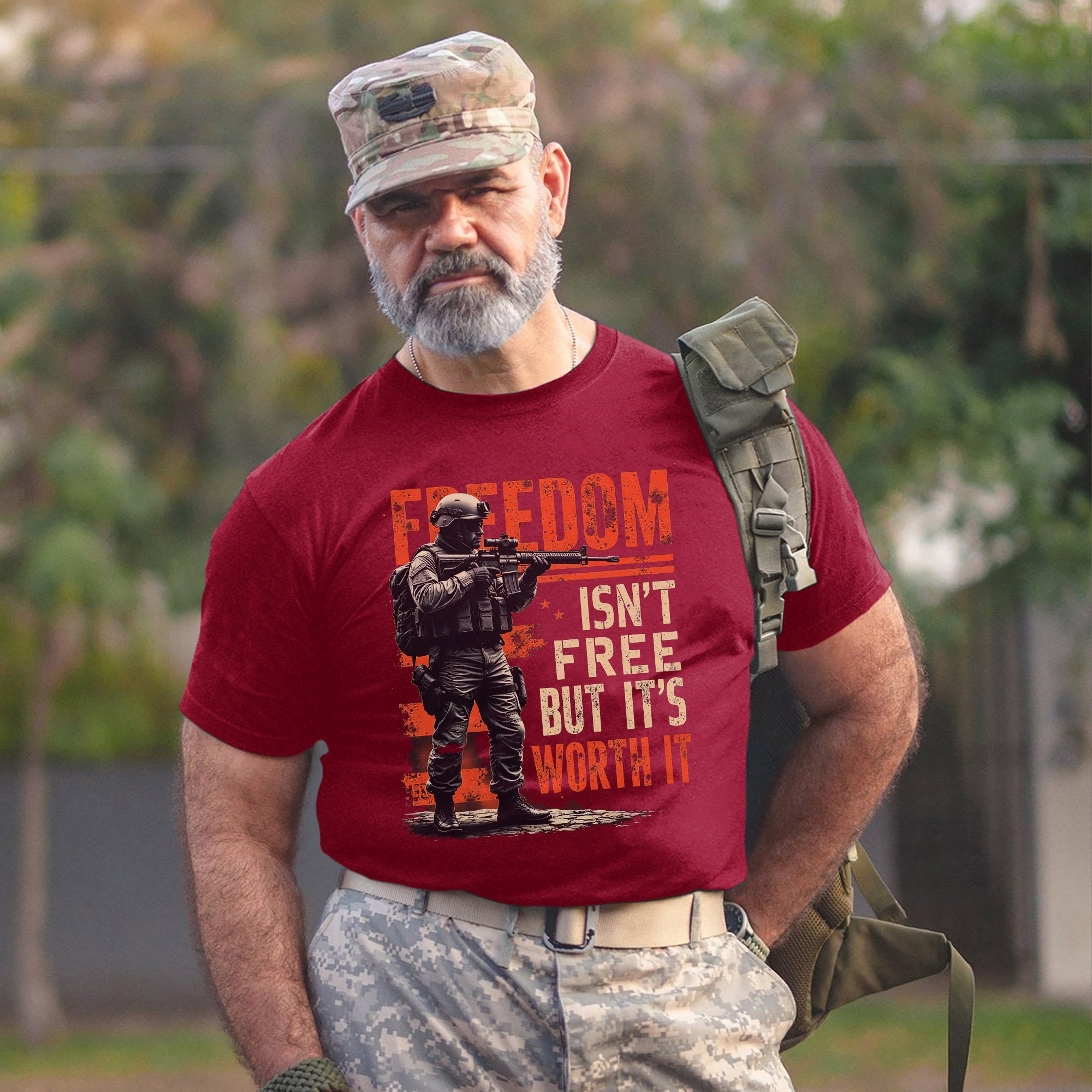 Freedom Isn’t Free but It’s Worth It US Military Veteran Patriotic Tribute T-Shirt